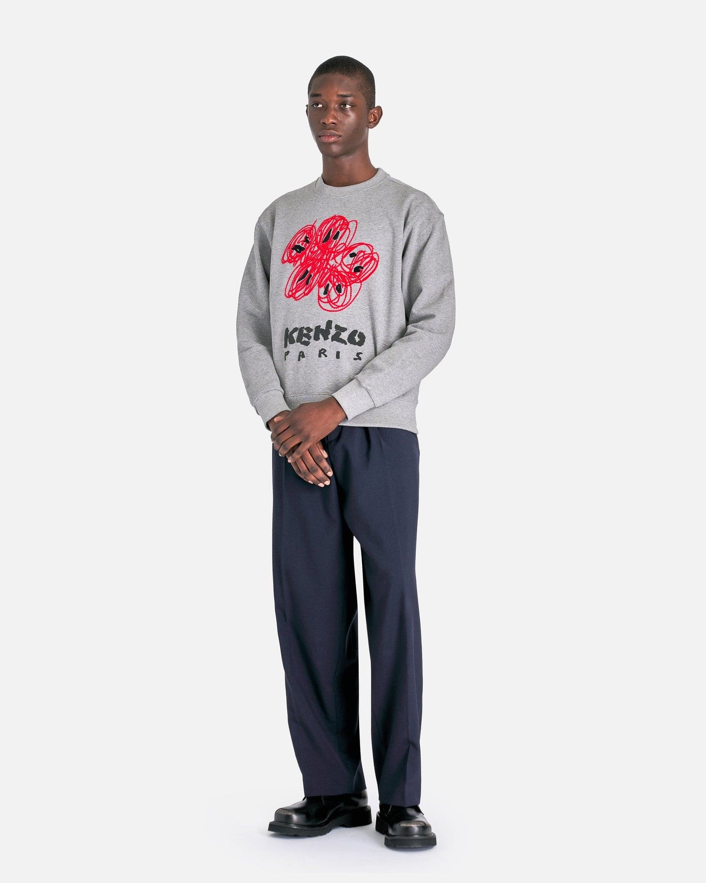 KENZO Men's Pants Crewneck Sweatshirt in Pearl Grey