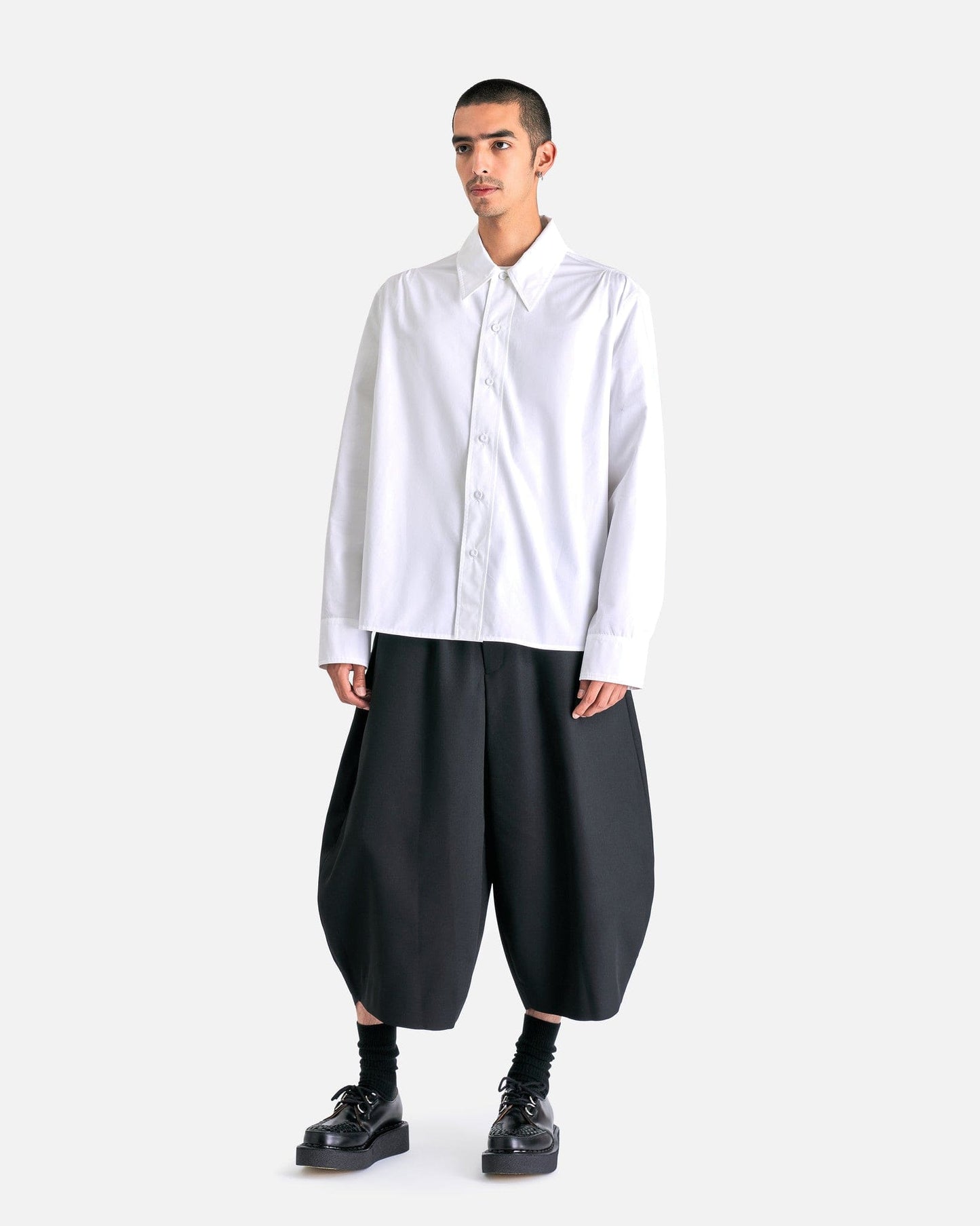 BLACK Comme des Garçons Men's Pants Cropped Wide-Leg Pants in Black