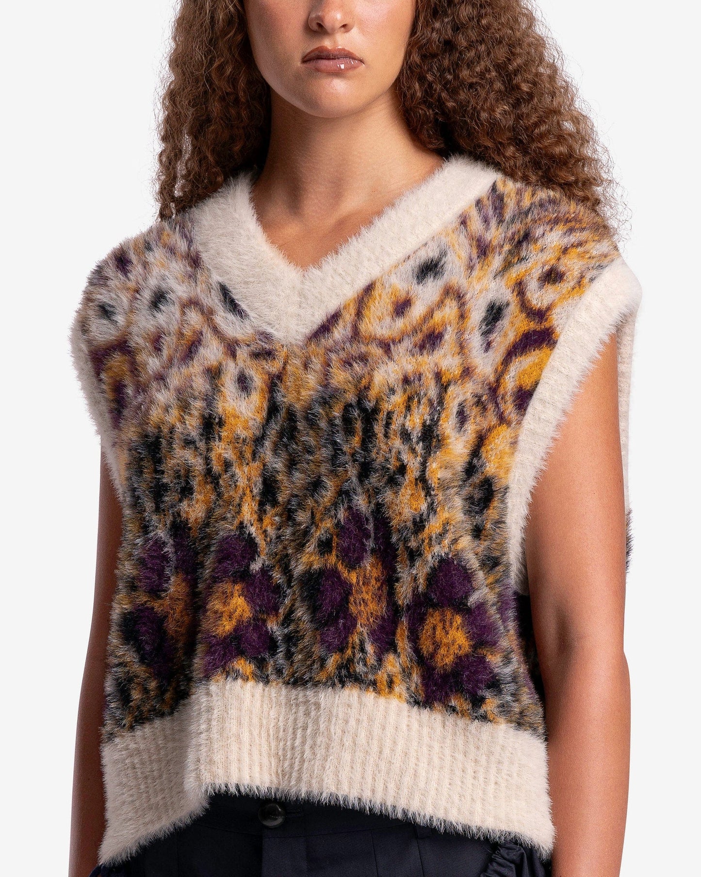 NAMACHEKO Women Sweaters Dallia Cropped Vest in Yellow Flower Print