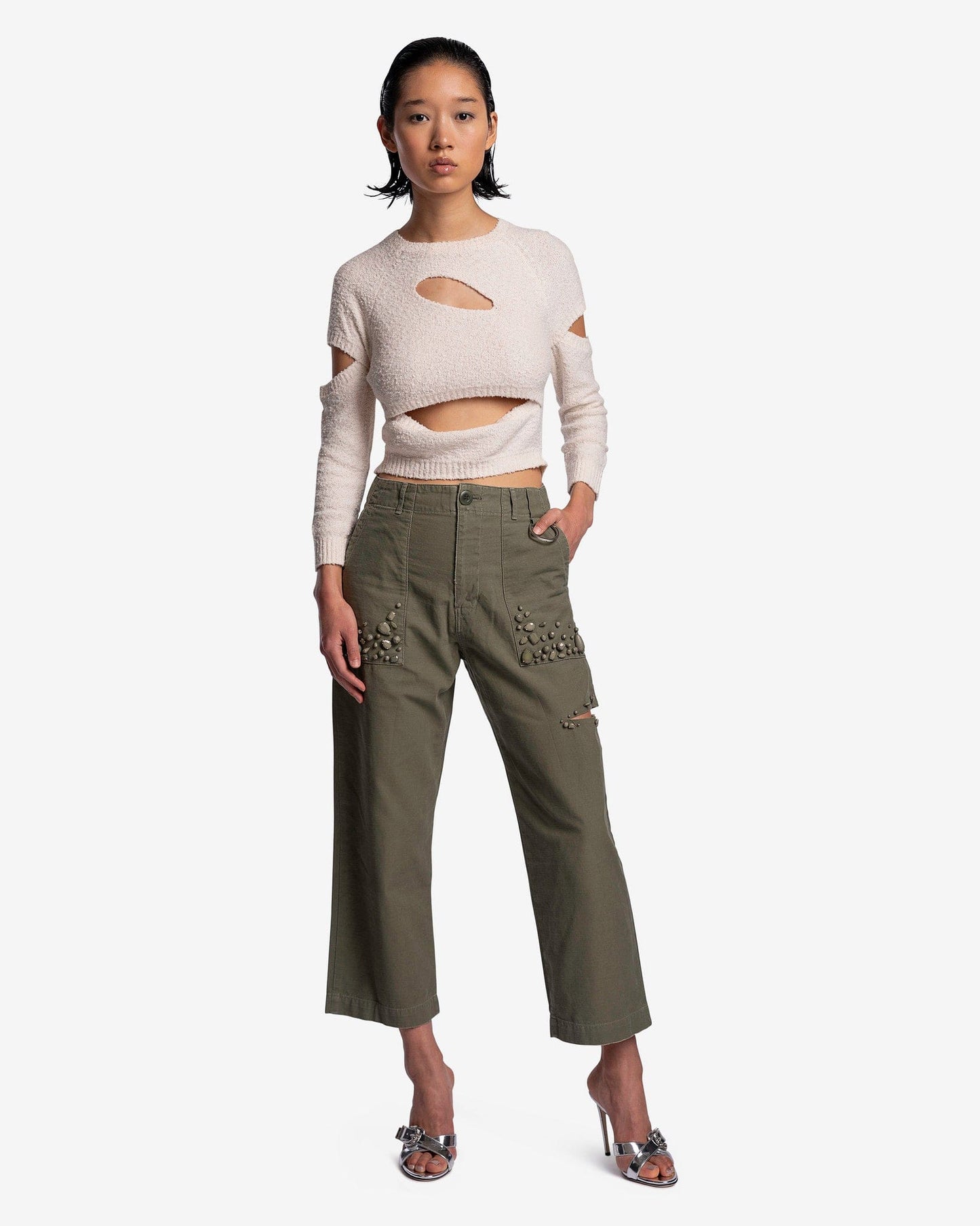 UNDERCOVER Women Pants Decorative Baker Pants in Khaki