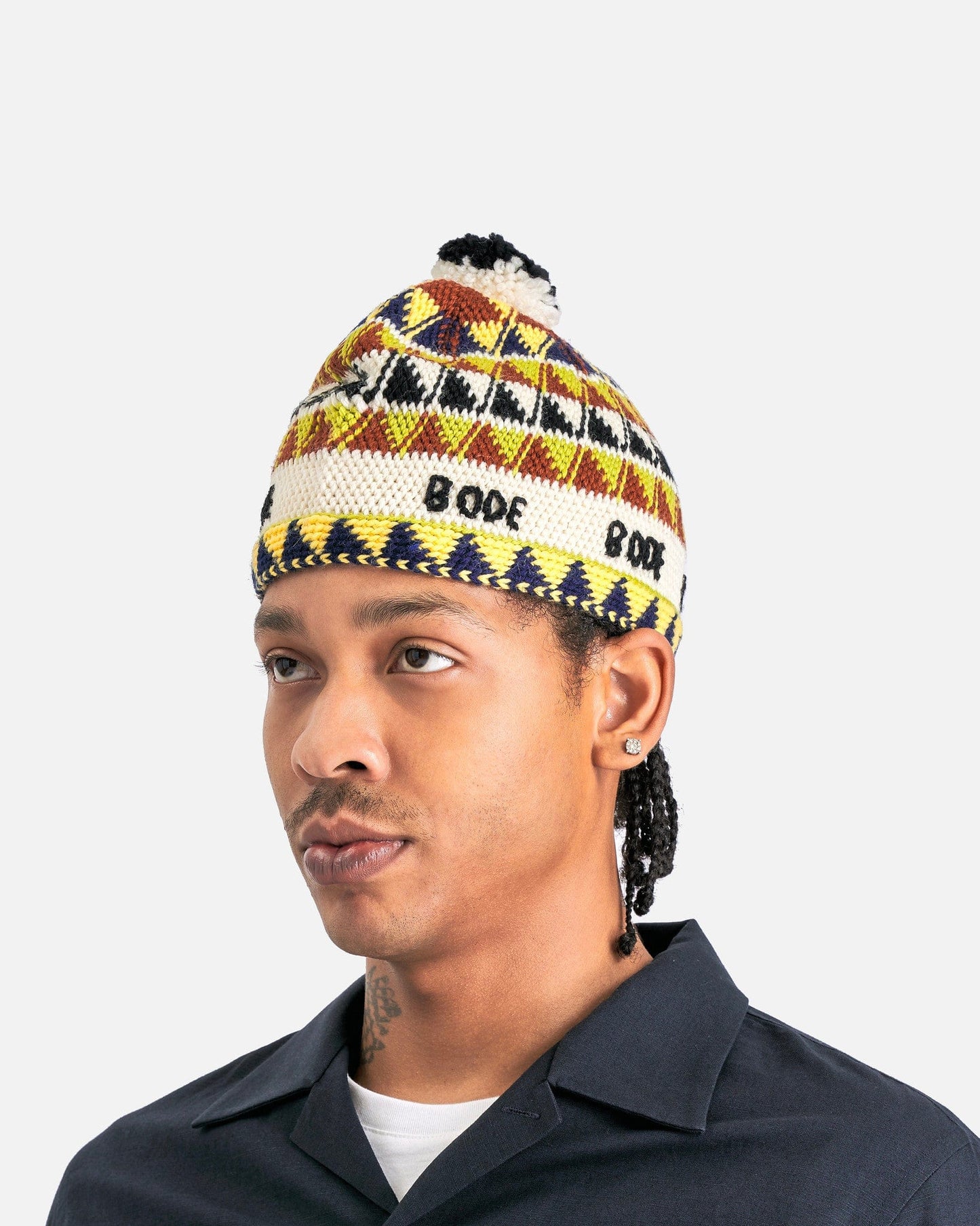 Bode Men's Hats OS Delta Jacquard Hat in Multi