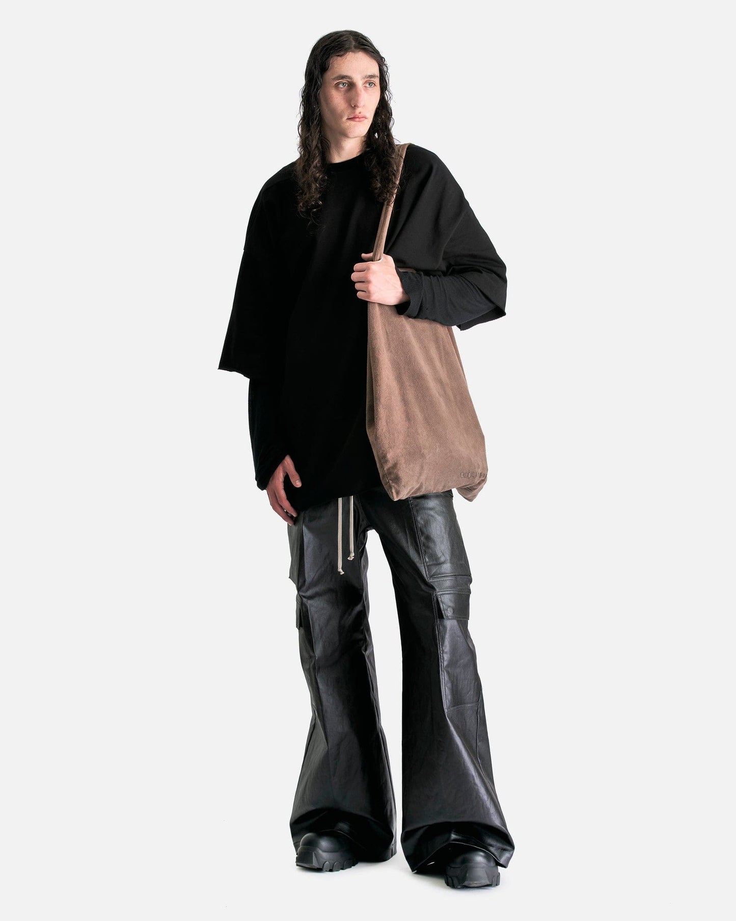 Rick Owens Men's Pants Denim Cargobelas in Black