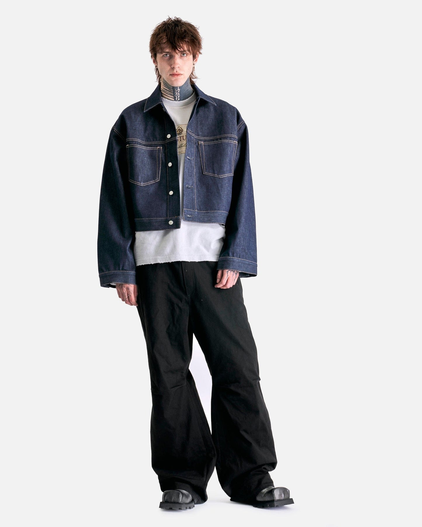 Acne Studios Men's Shirts Denim Outershirt in Indigo Blue