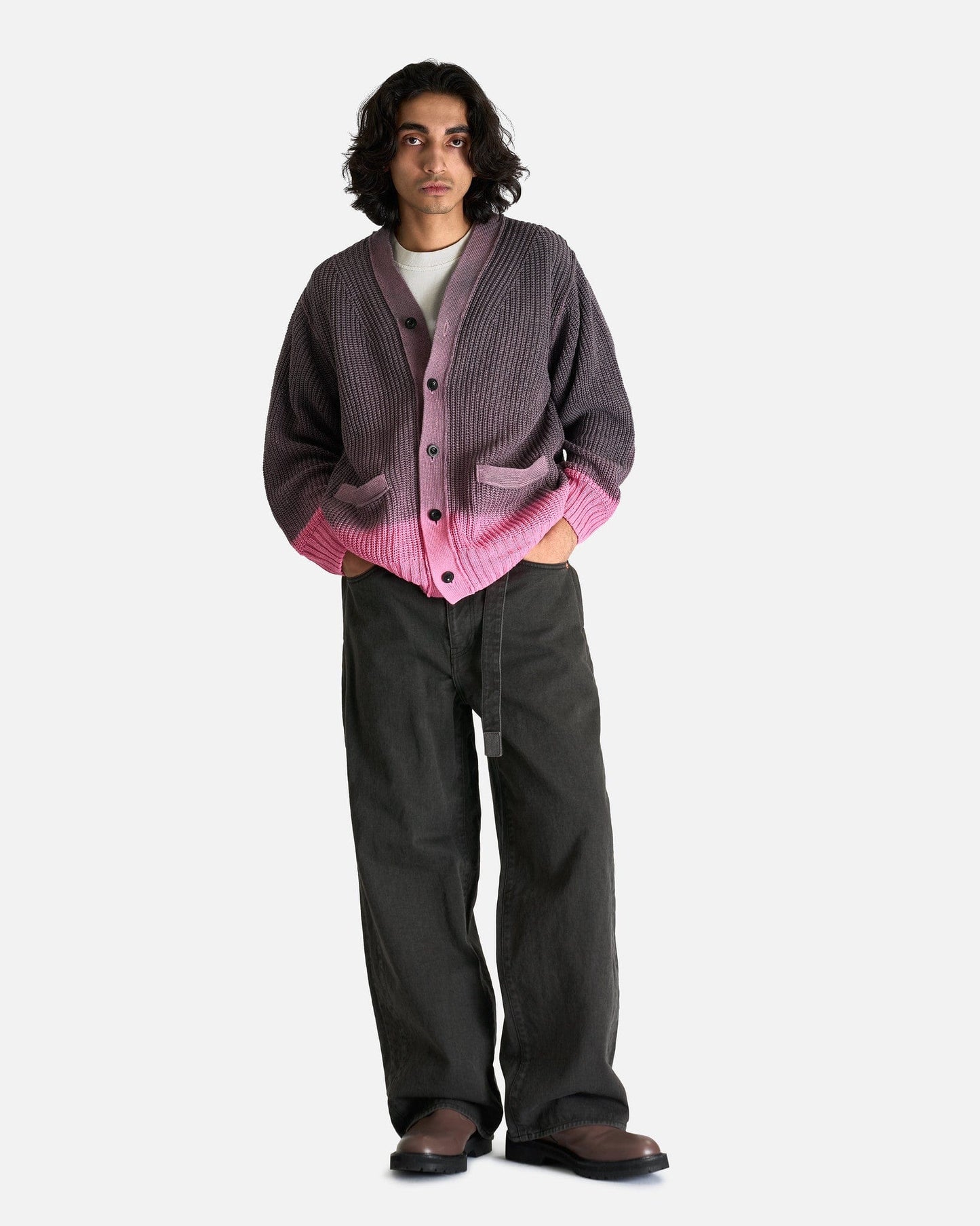 Sacai Men's Jeans Denim Pants in Grey