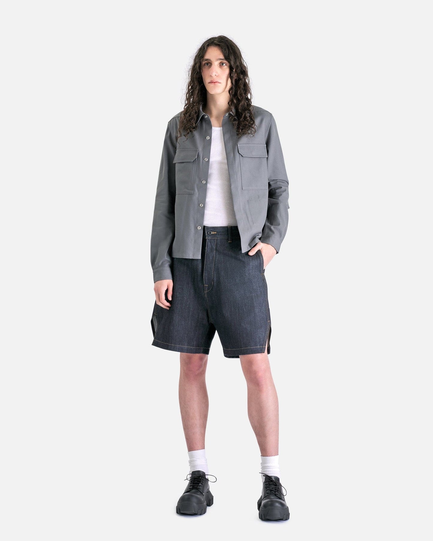 Rick Owens DRKSHDW Men's Shorts Denim Shorts in Indigo