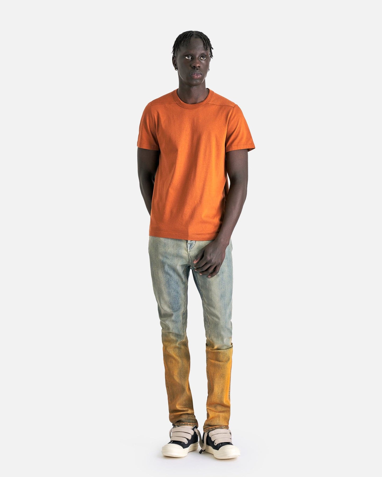 Rick Owens DRKSHDW Men's Pants Detroit Cut in Sky/Orange Degrade