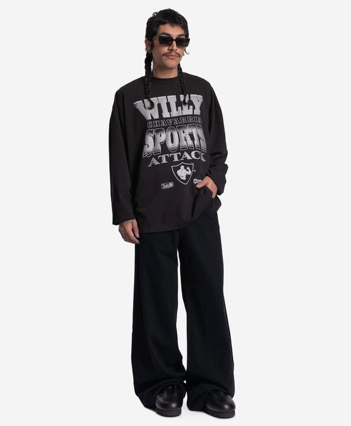 Willy Chavarria Men's Jeans Disco Jeans in One Wash Black