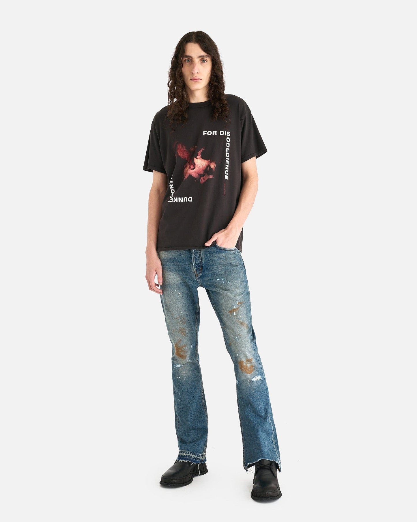 Enfants Riches Deprimes Men's T-Shirts Dorothy Dunked T-Shirt in Faded Black