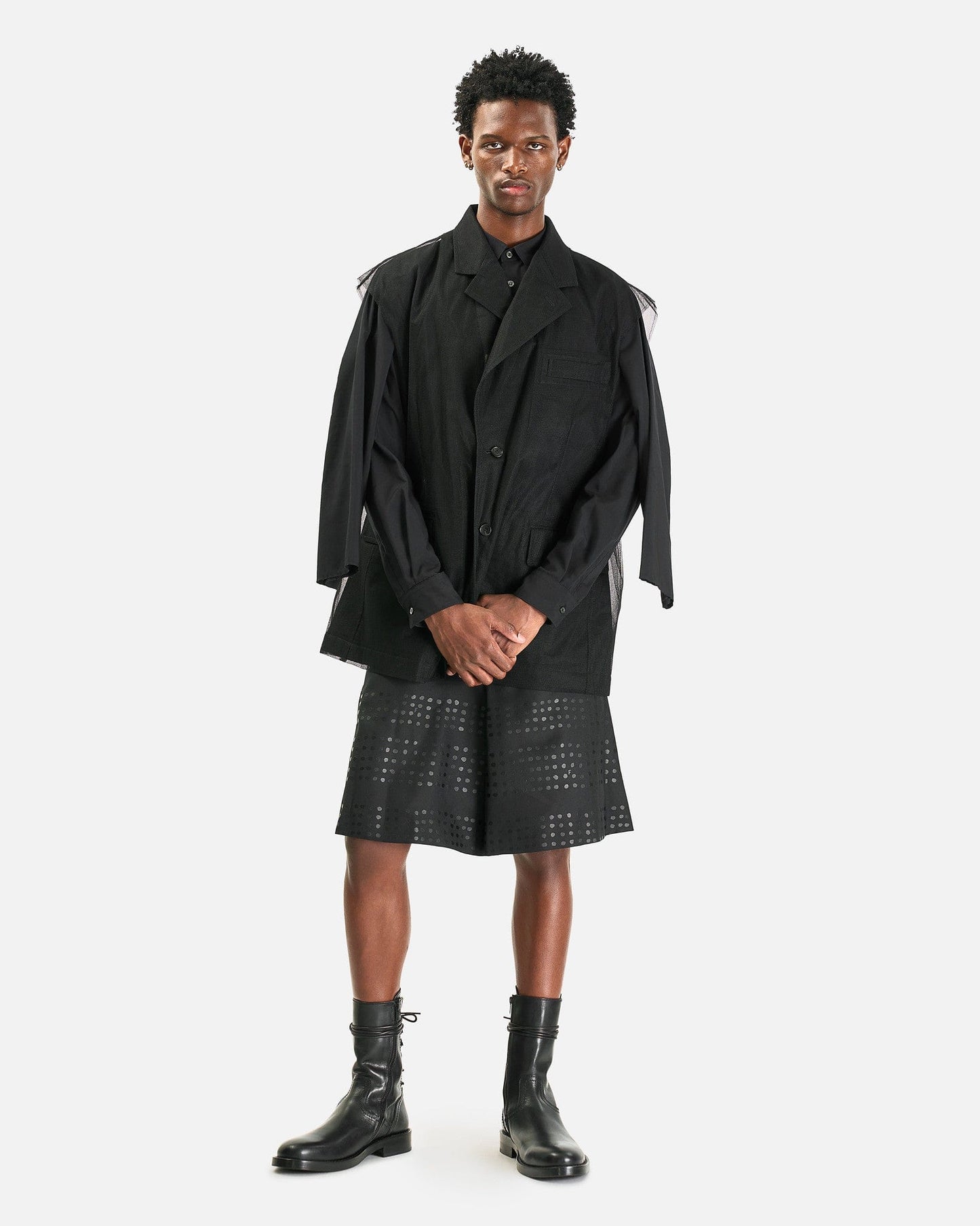 BLACK Comme des Garçons Men's Shorts Dot Print Shorts in Black