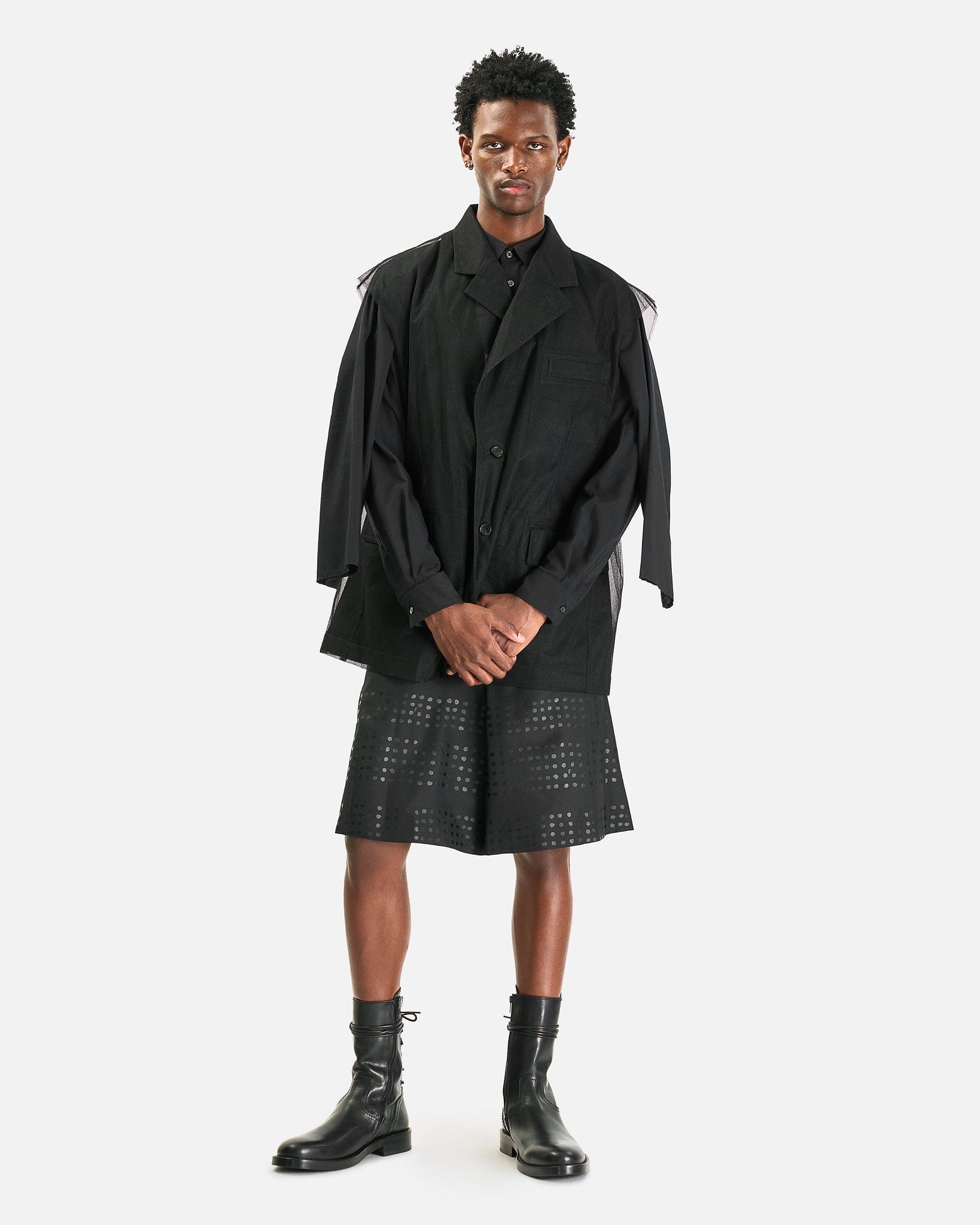 BLACK Comme des Garçons Men's Shorts Dot Print Shorts in Black