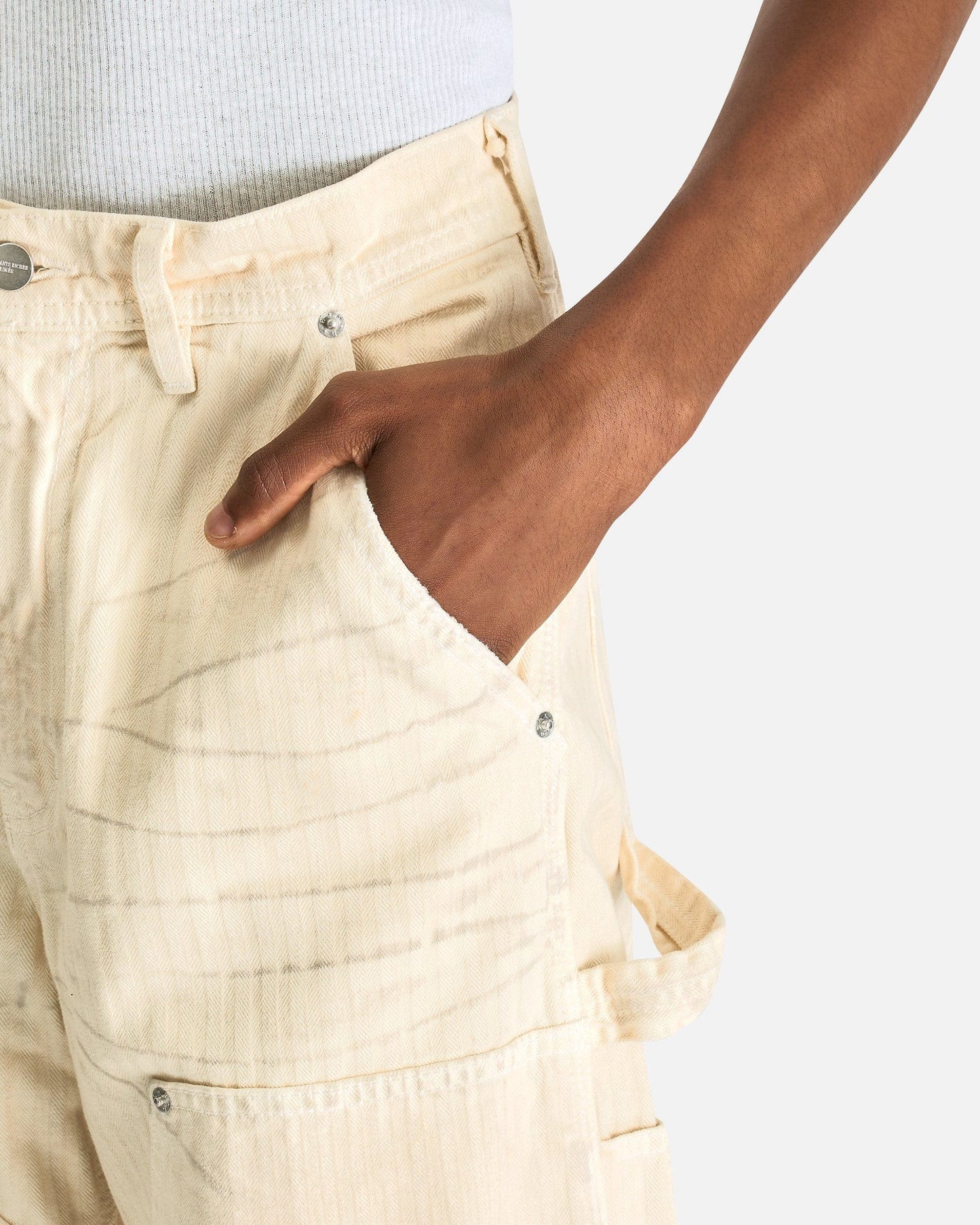 Enfants Riches Deprimes Men's Jeans Double Knee Paint Pant in White