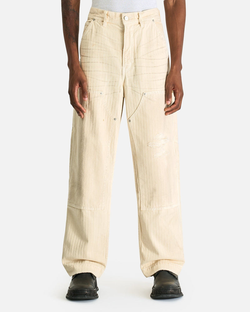 Enfants Riches Deprimes Men's Jeans Double Knee Paint Pant in White