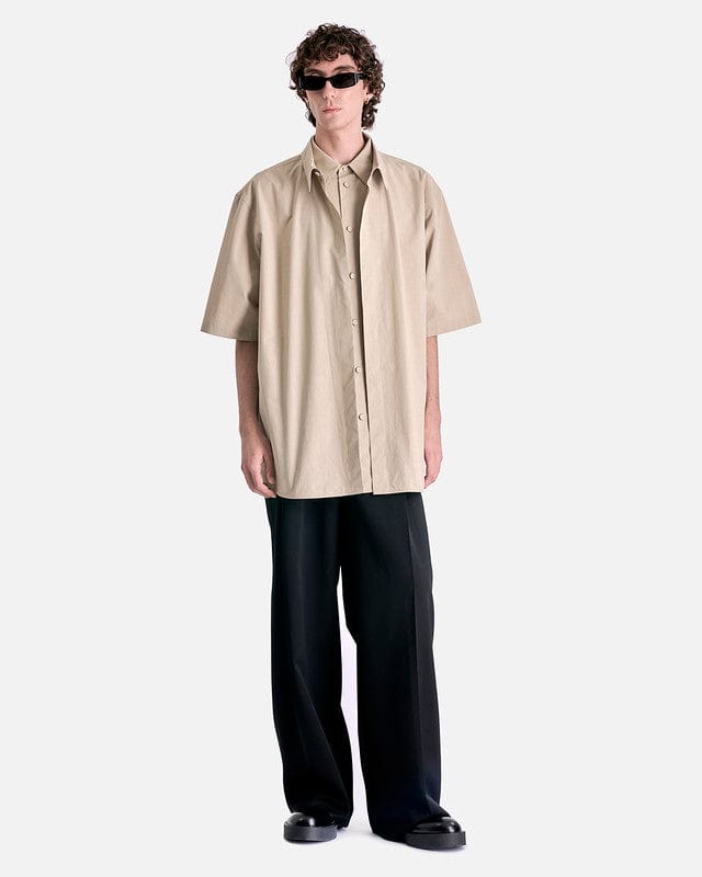 Jil Sander Men's Shirts Double Layer Cotton Poplin Shirt in Powder Green