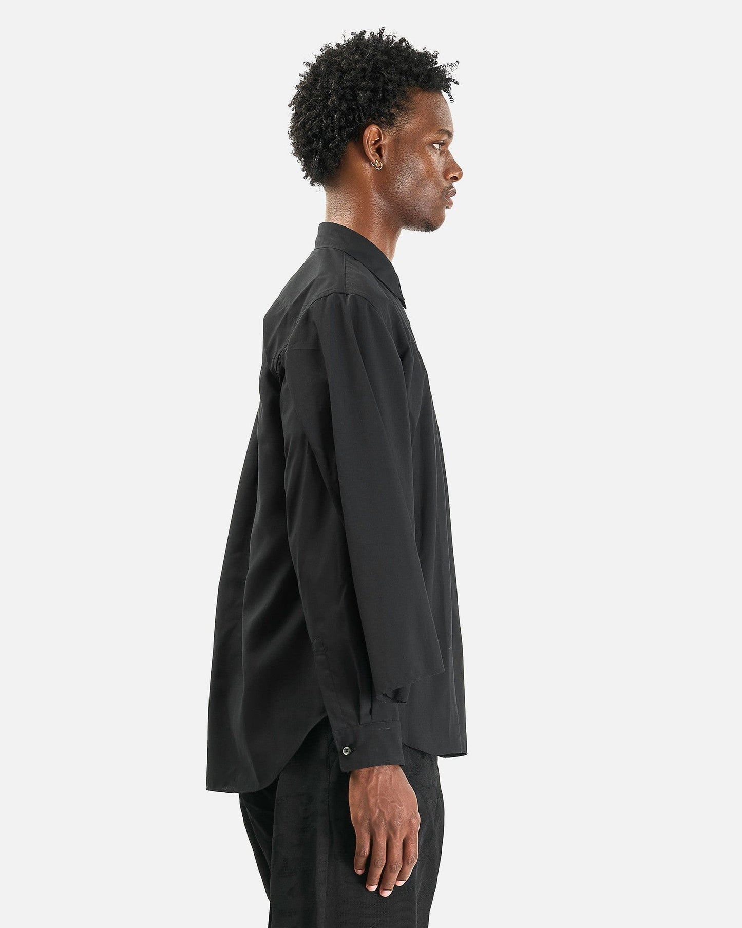 BLACK Comme des Garçons Men's Shirts Double Long Sleeve Shirt in Black