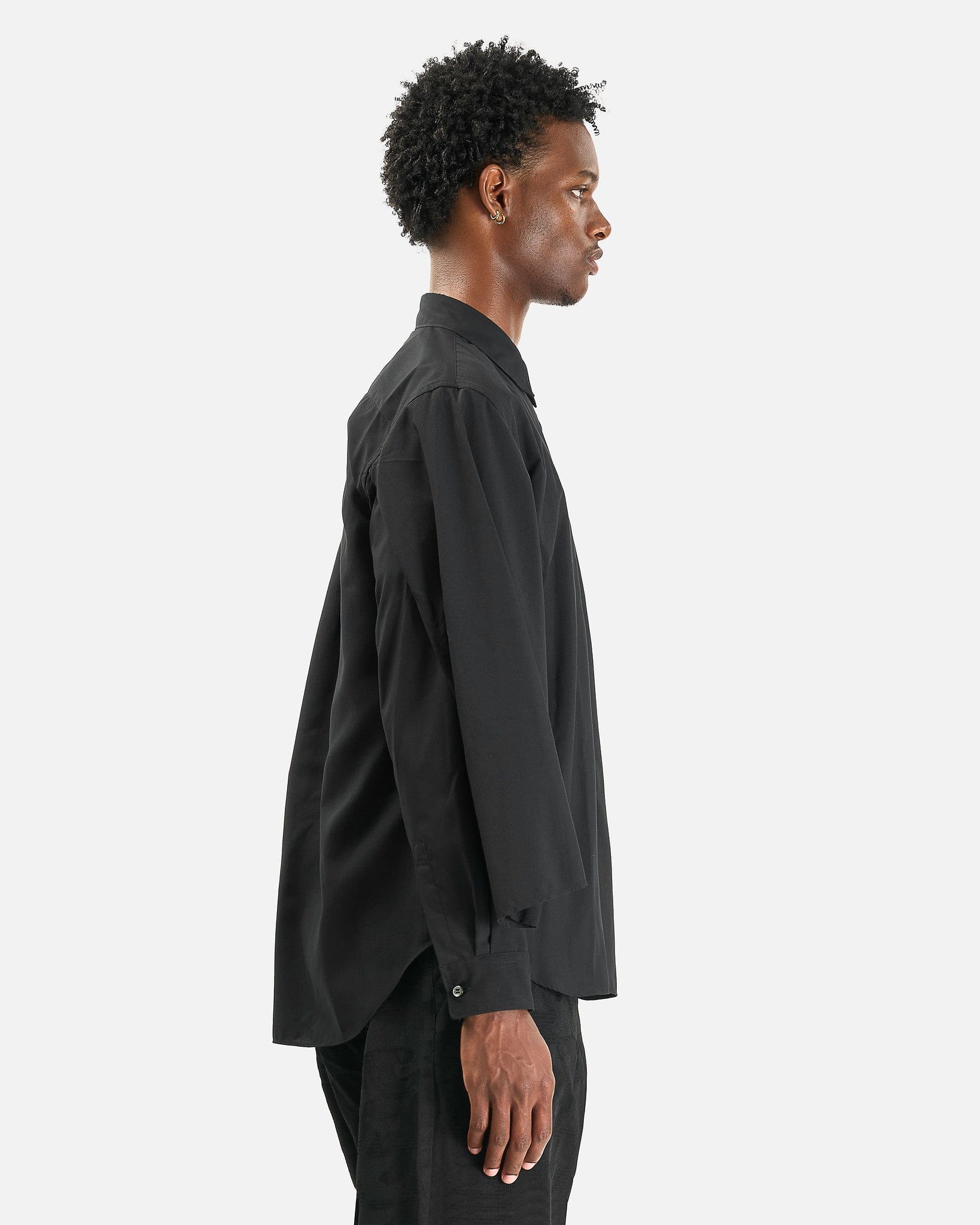 BLACK Comme des Garçons Men's Shirts Double Long Sleeve Shirt in Black