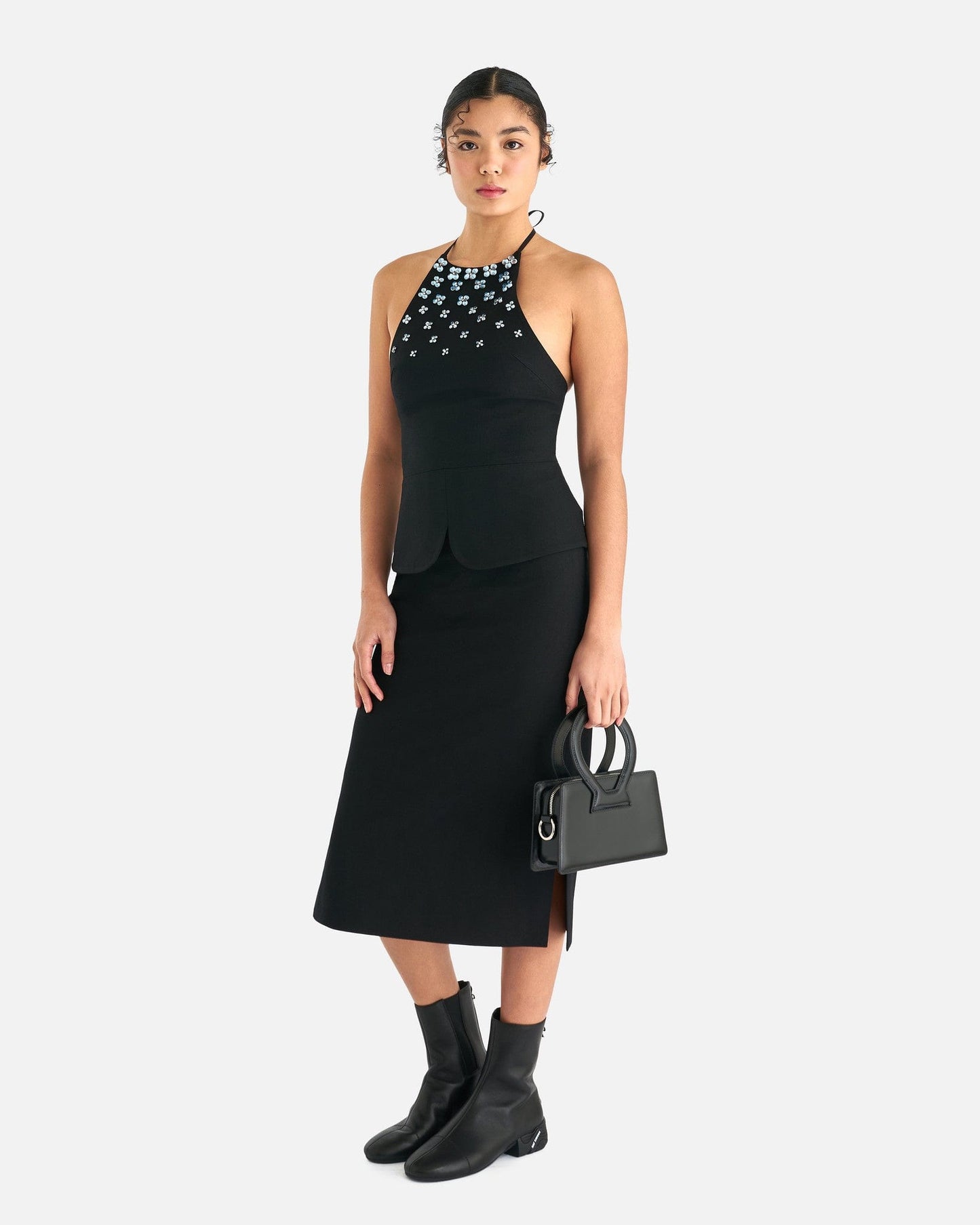 ShuShu/Tong Women Skirts Double Slit Pencil Skirt in Black