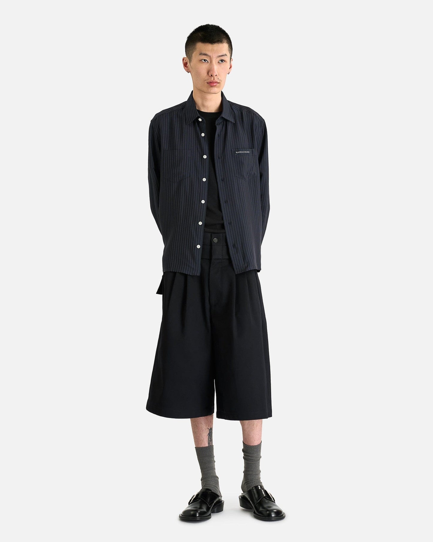 NAMACHEKO Men's Shorts Double Waistband Shorts in Dark Navy