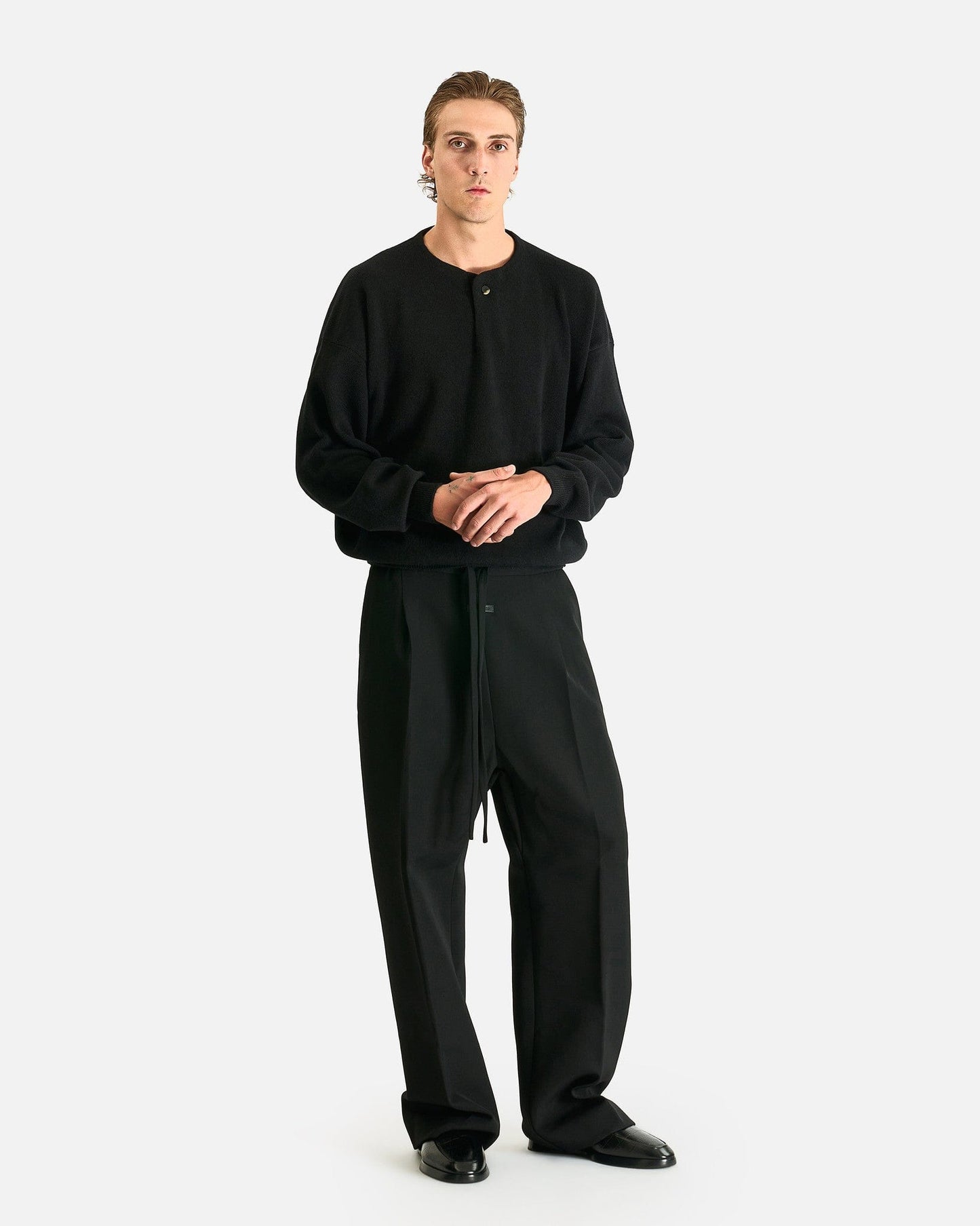 Fear of God Men's Jeans Drawstring Wide Leg Pant in Black