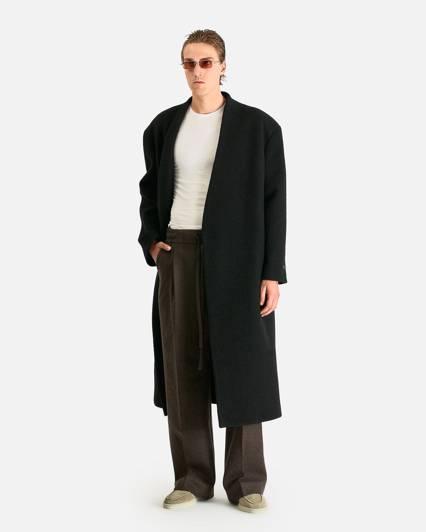 Fear of God Men's Jeans Drawstring Wide Leg Pant in Melange Mocha