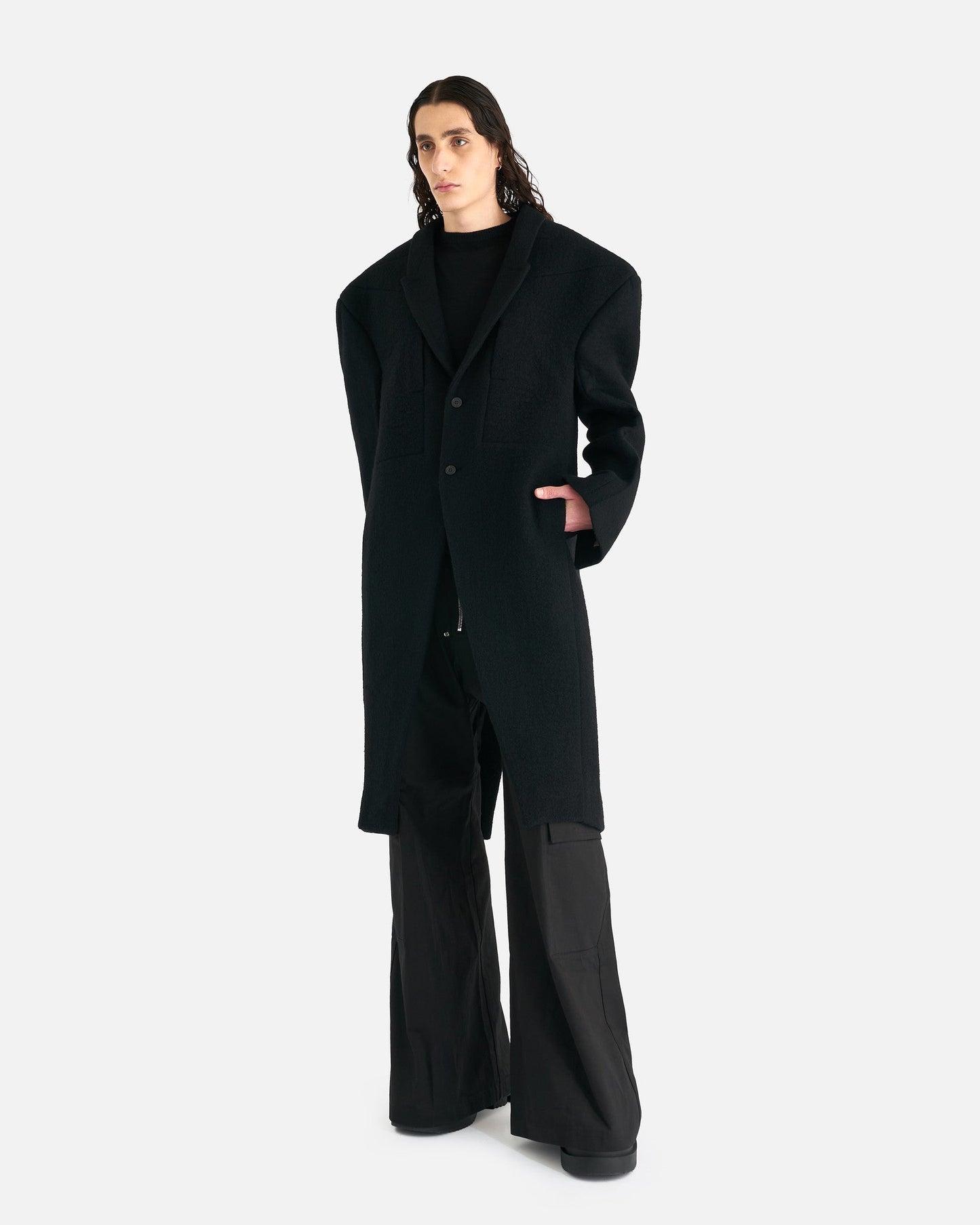 Rick Owens Men's Coat EDFU Coat in Black