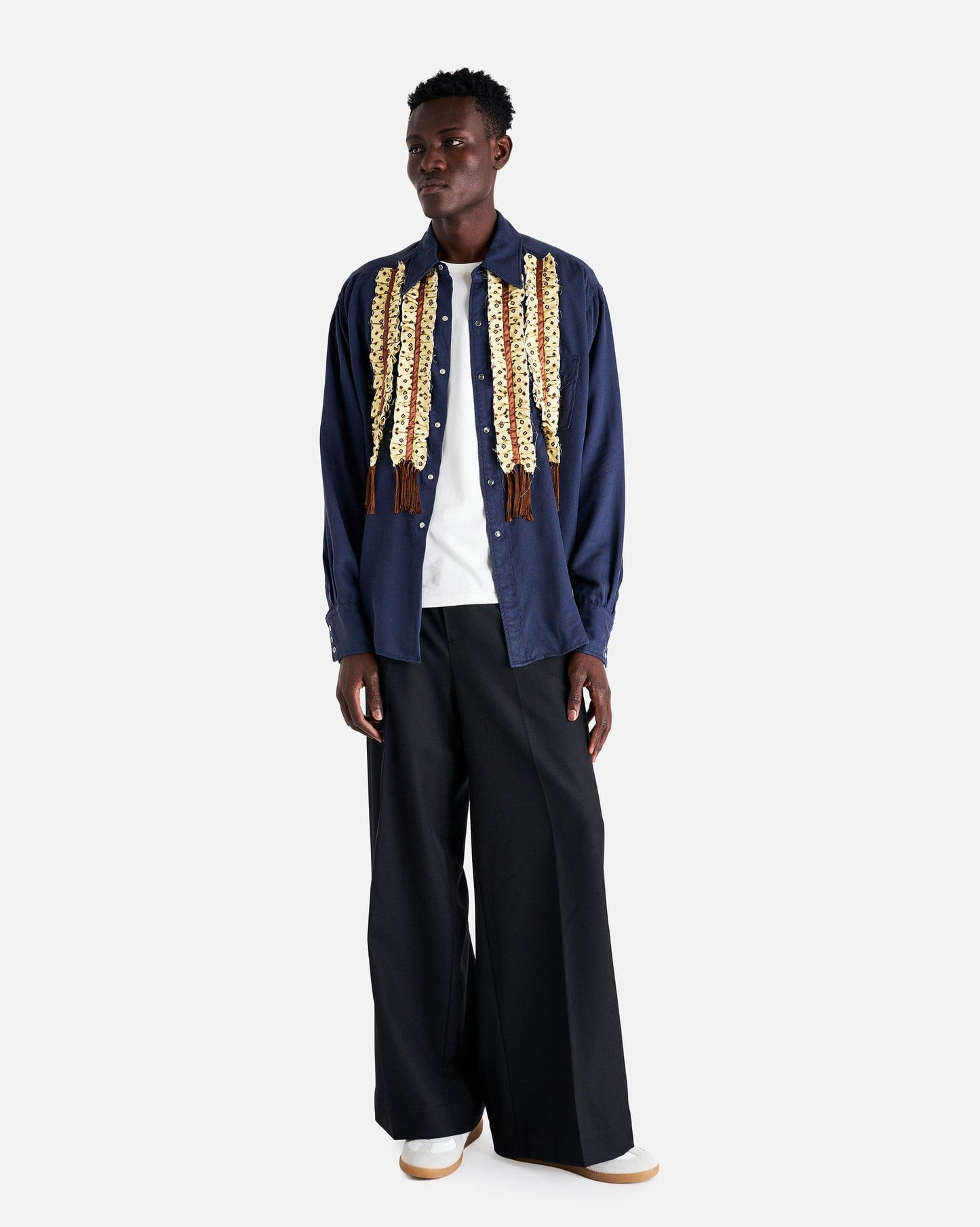 MM6 Maison Margiela Men's Pants Elastic Waistband Trousers in Black