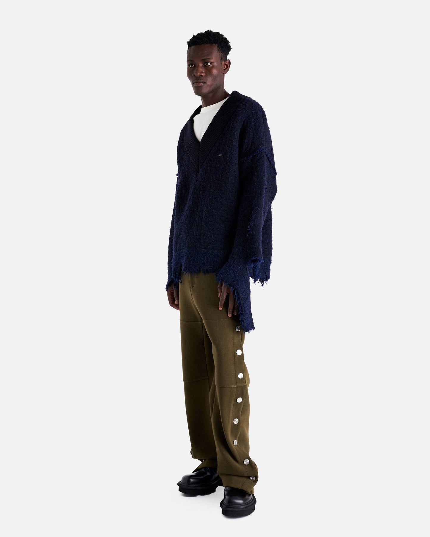 NAMACHEKO Men Sweaters S Elmet V-Neck in Navy