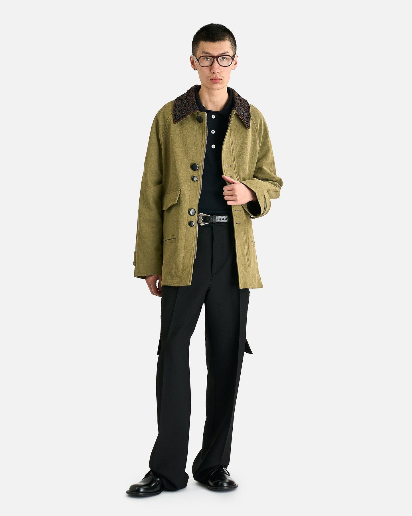 NAMACHEKO Men's Jackets Embroidered Collar Jacket in Pistachio