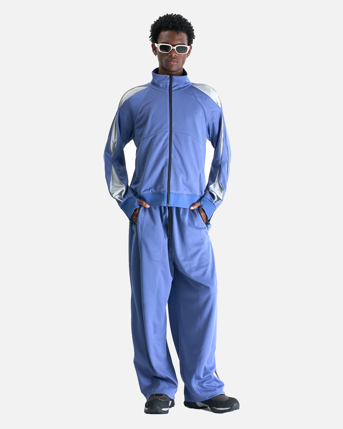 FFFPOSTALSERVICE Men's Tops Enigma Tracksuit in Cerulean Blue/Light Grey