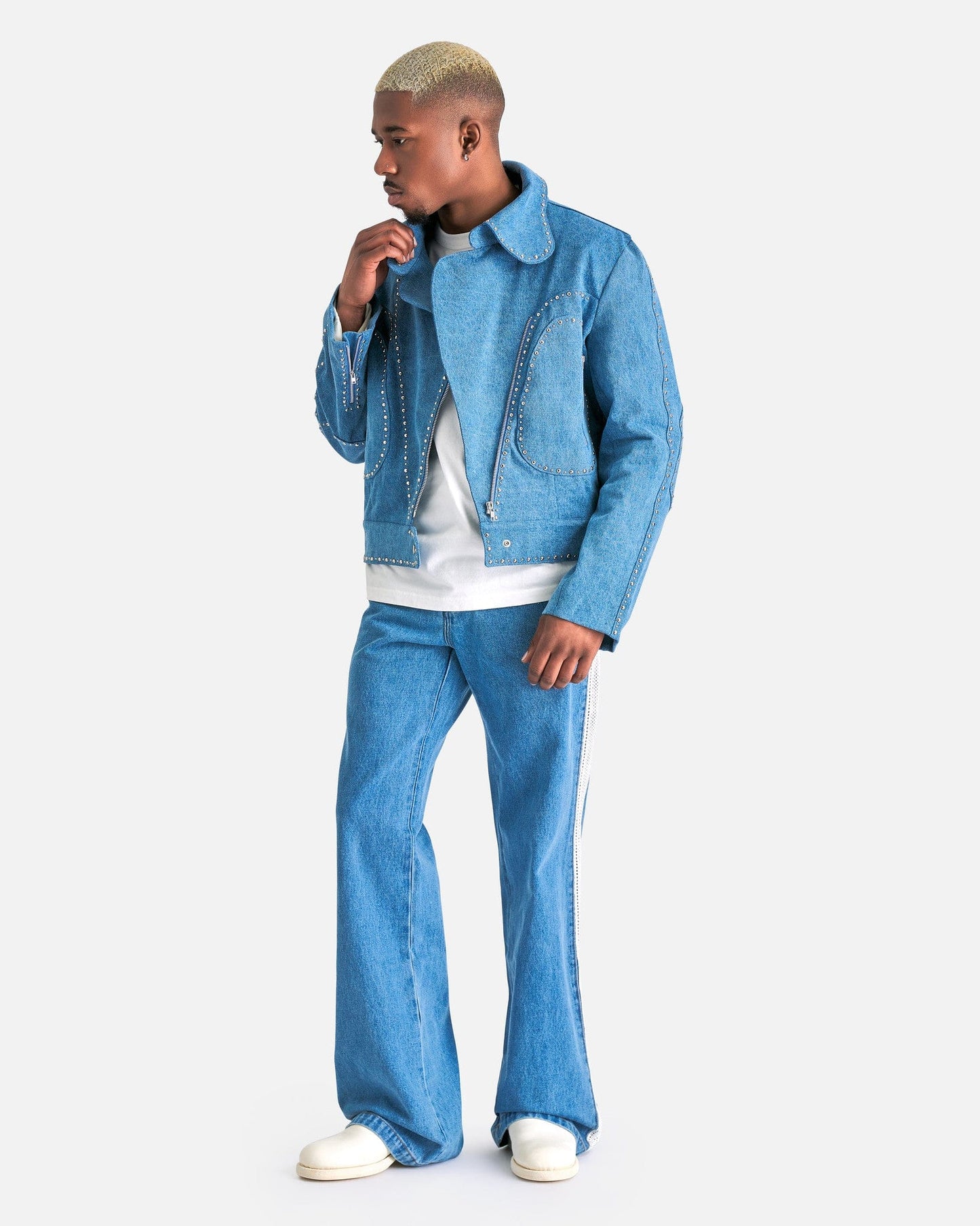 Wales Bonner Men's Jeans Eternity Trousers in Light Blue