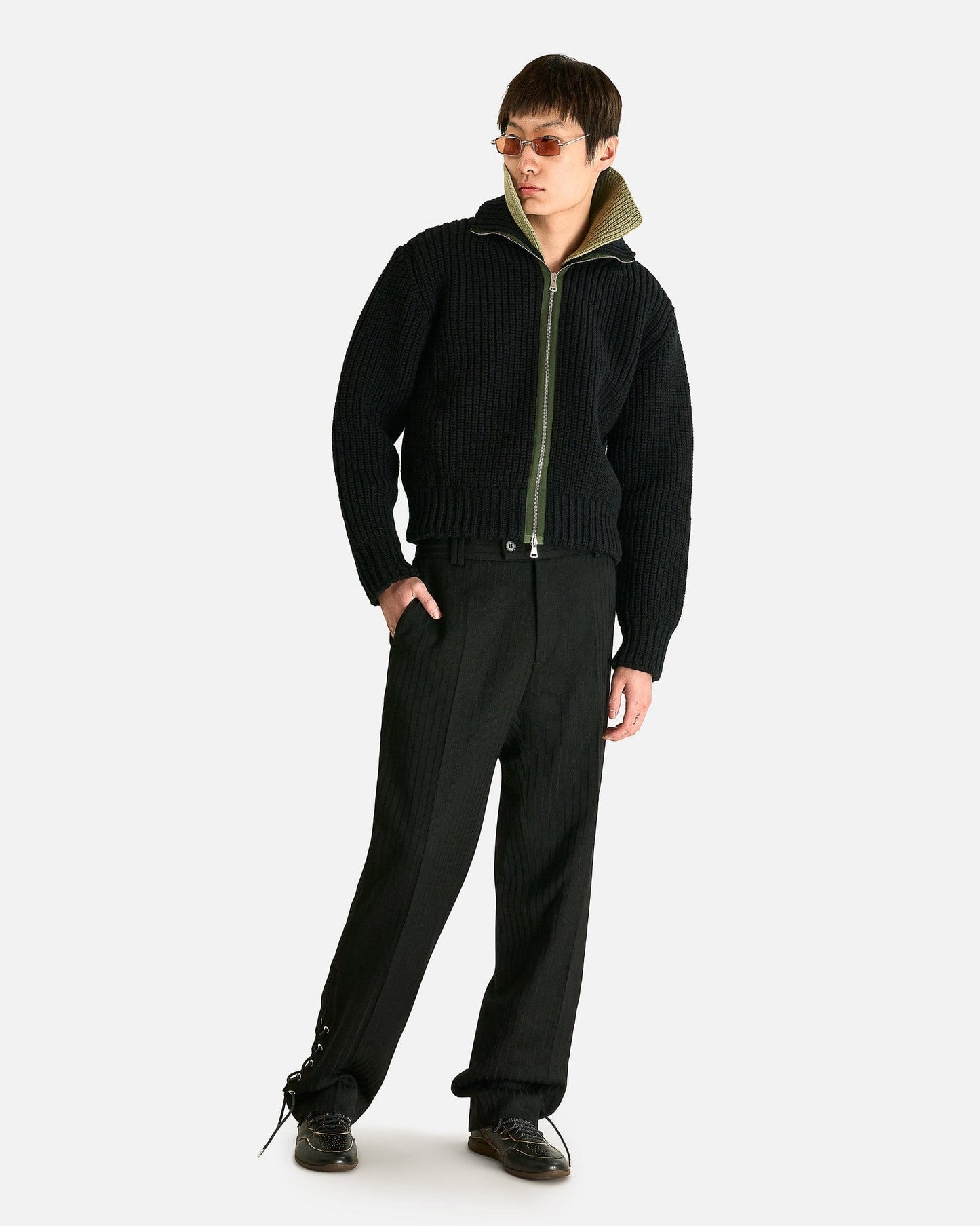 NAMACHEKO Men Sweaters Evan Zip Cardigan in Black