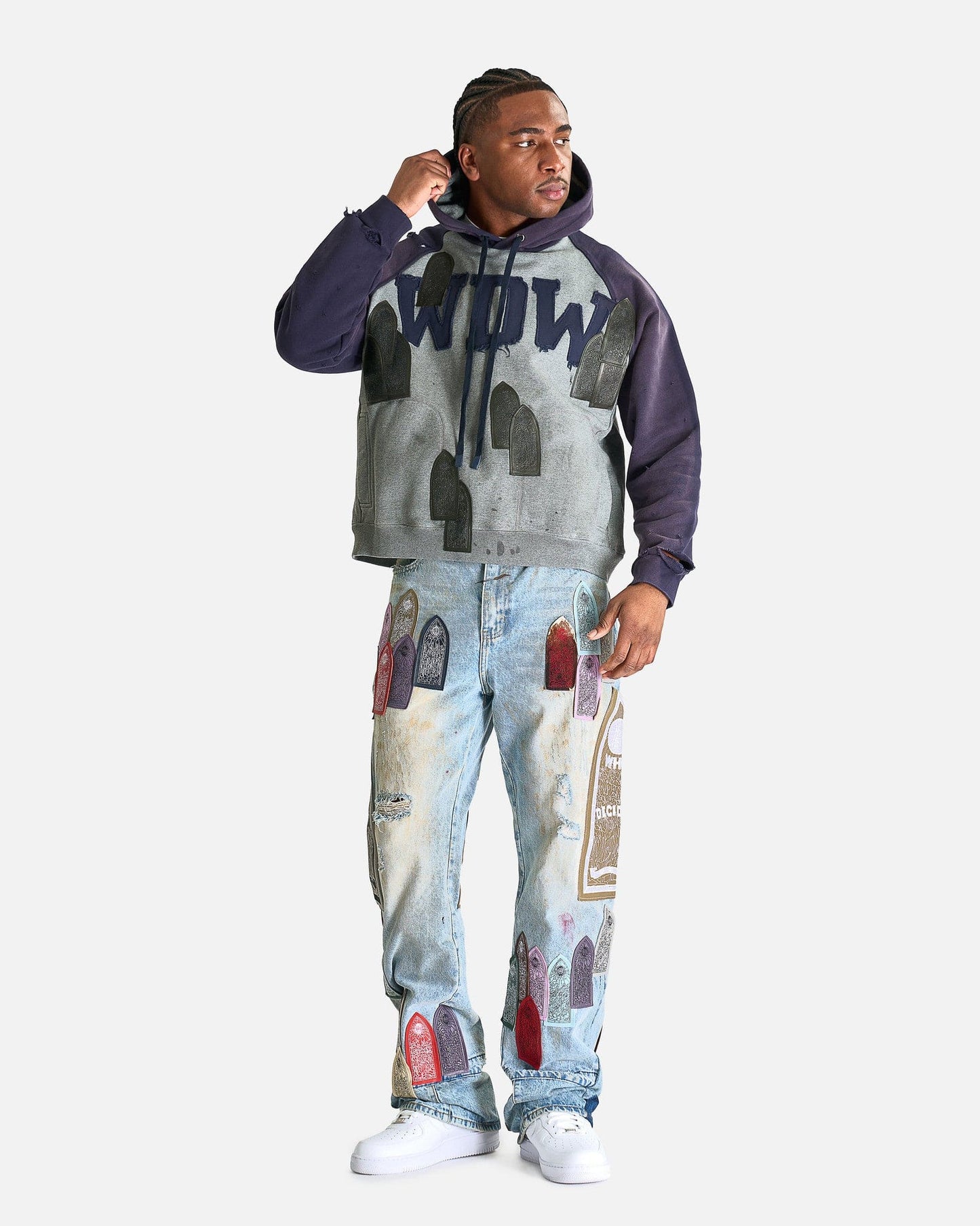 Who Decides War Men's Sweatshirts Faded WDW Pullover in Vintage Grey