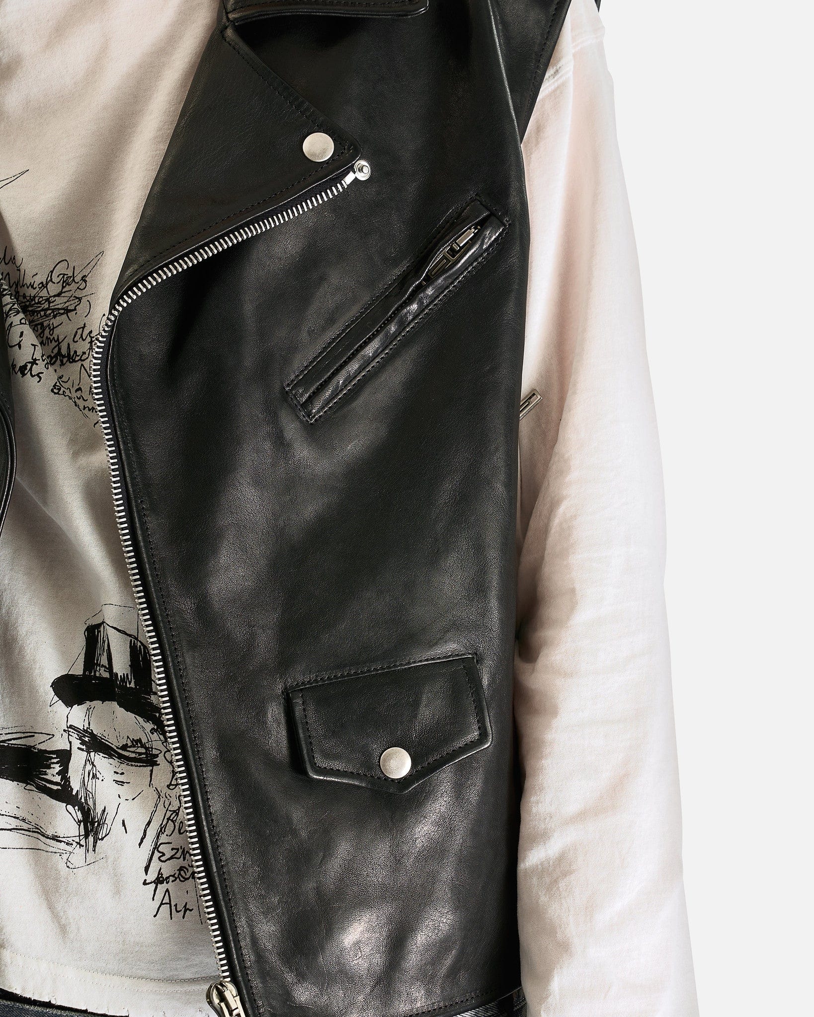 Ann Demeulemeester Men's Jackets Faltin Sleeveless Perfecto in Black