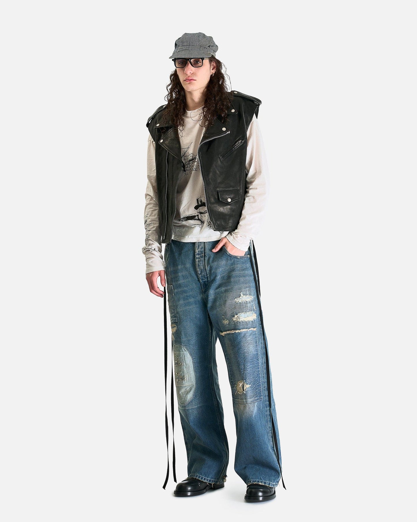 Ann Demeulemeester Men's Jackets Faltin Sleeveless Perfecto in Black