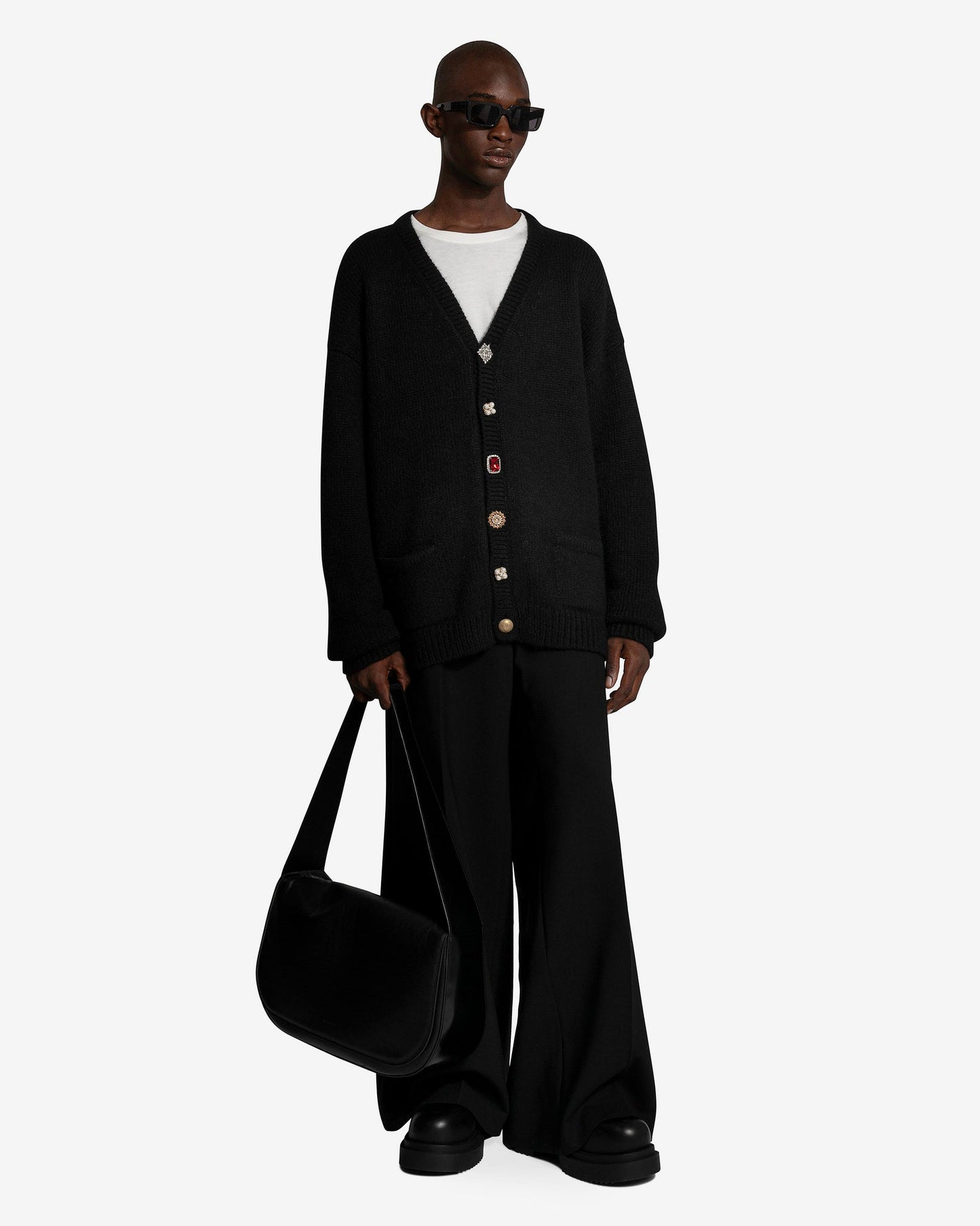 VETEMENTS Men Sweaters Fancy Button Cardigan in Black