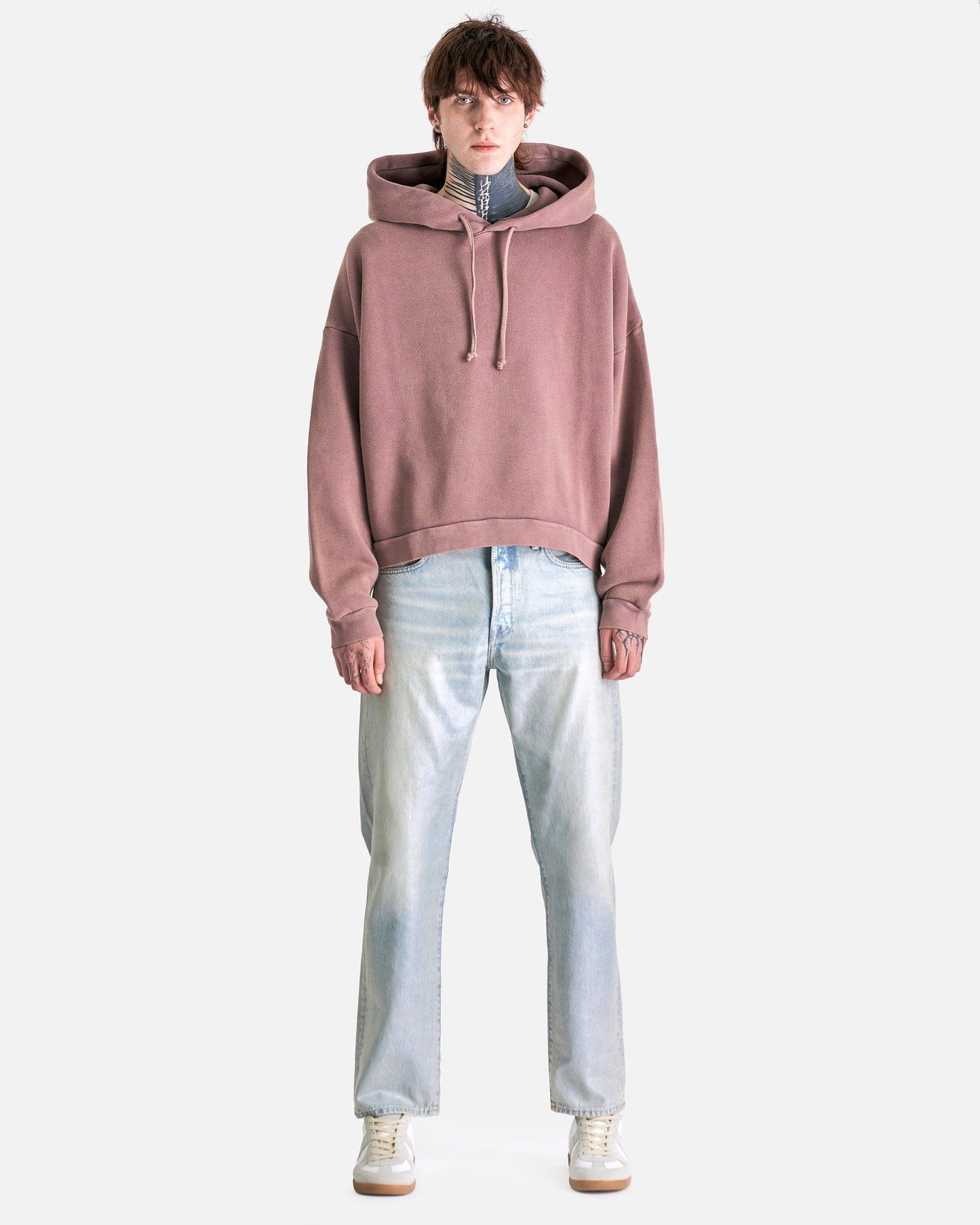 Acne Studios Men's Sweatshirts Fester Vintage Hooded Sweatshirt in Plum Purple