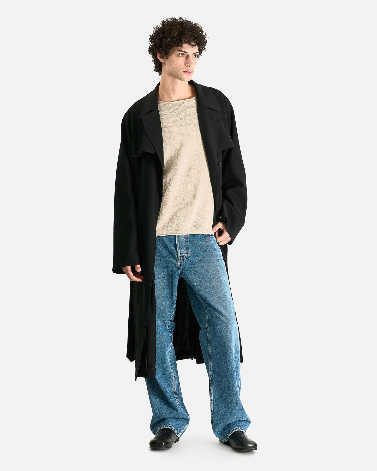 The Row Men's Coat 42 Finnian Coat in Black