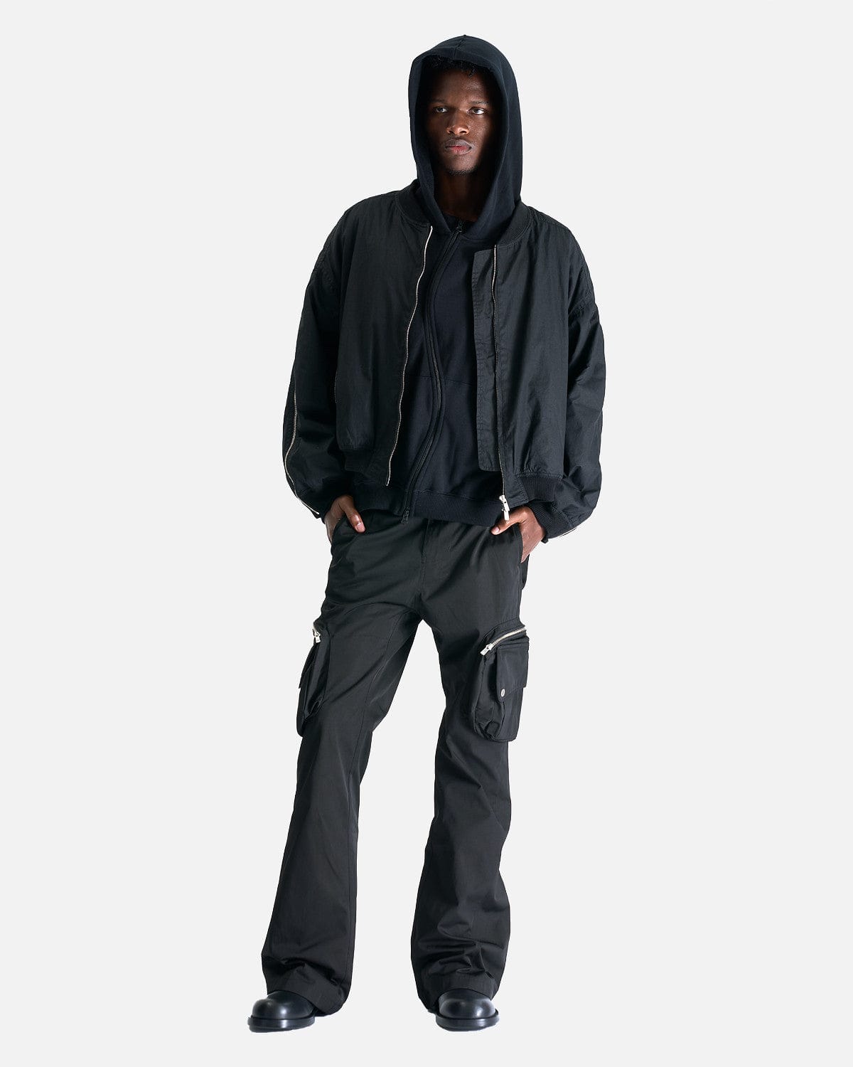 FFFPOSTALSERVICE Men's Pants Flare Cargo V5 in Black