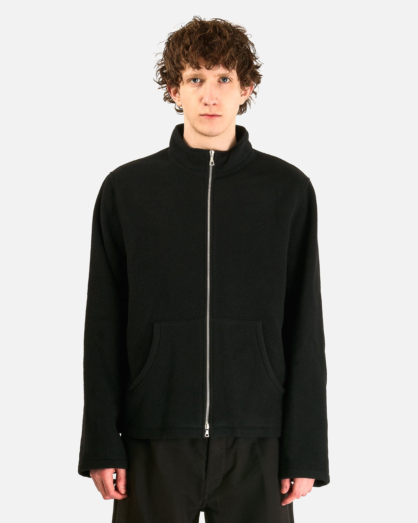 Fleece Full Zip in Black – SVRN Fleece Full Zip in Black – SVRN