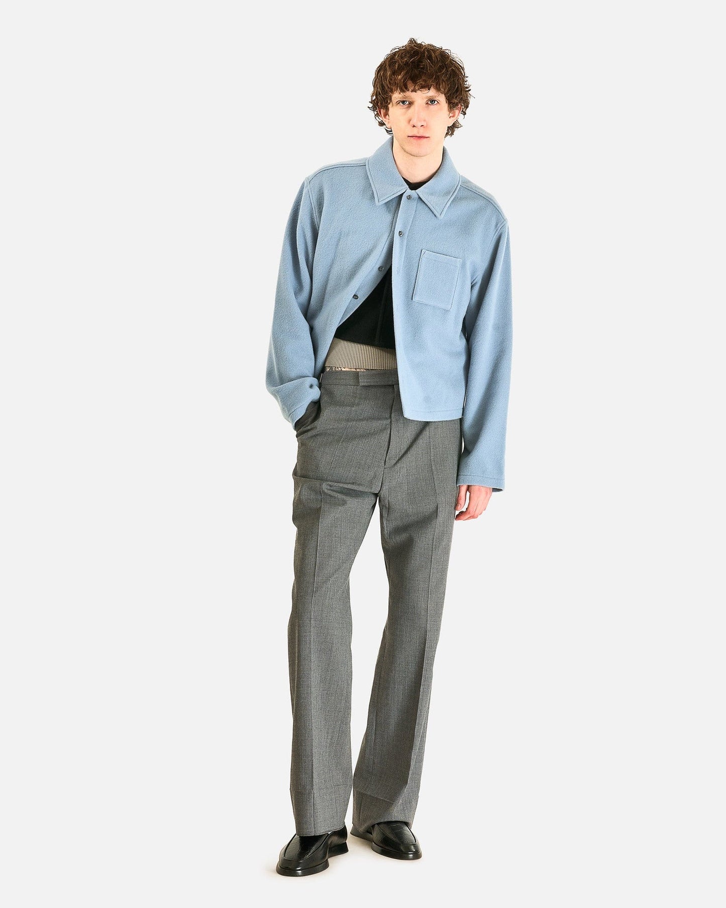 Rier Men's Shirts Fleece Shirt in Avio