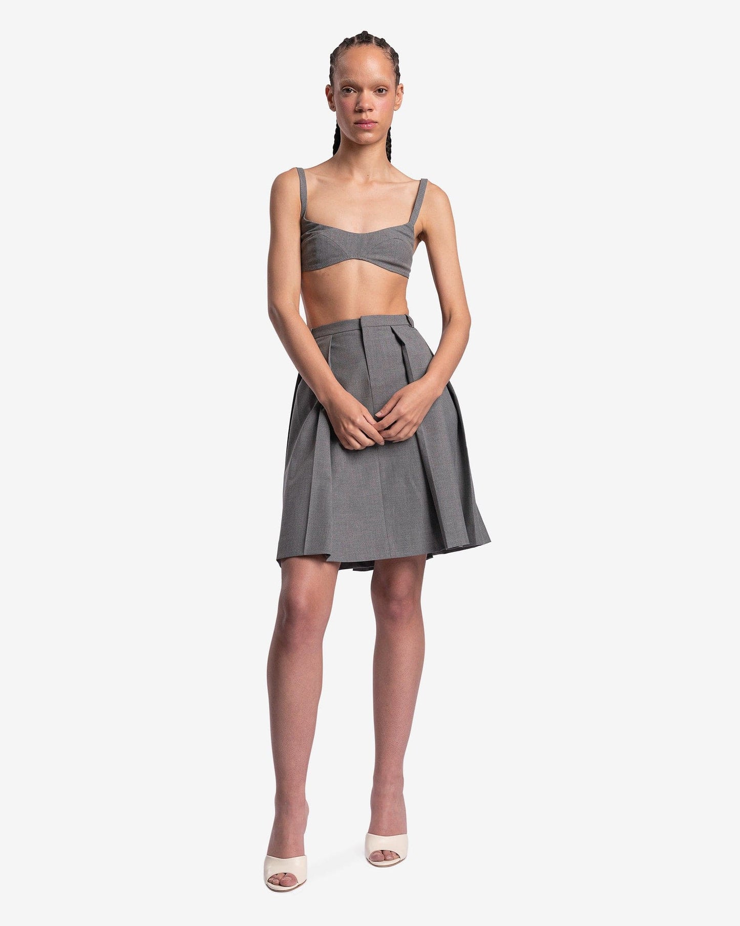 Sandy Liang Women Skirts Flora Skirt in Ash Grey