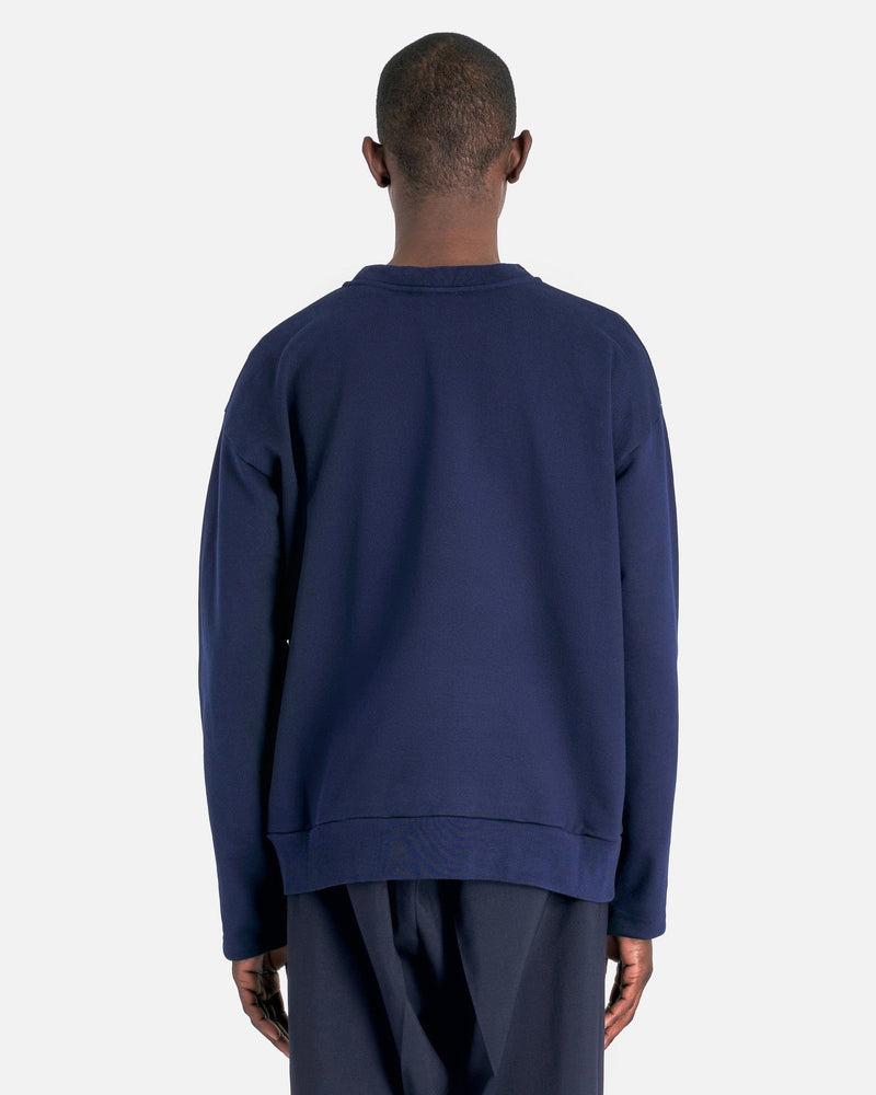 Marni Men's Sweatshirts Floral Logo Loopback Sweatshirt in Blue Kyanite