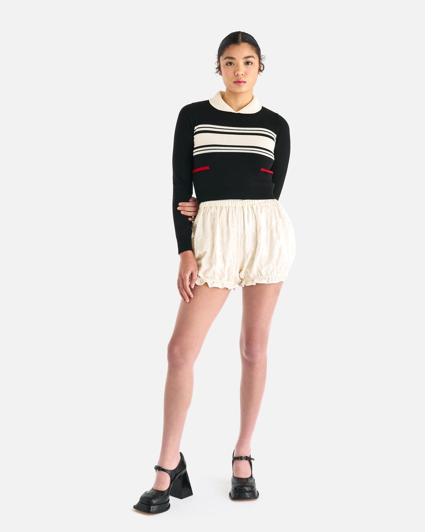 ShuShu/Tong Women Shorts Flower Bud Shorts in White