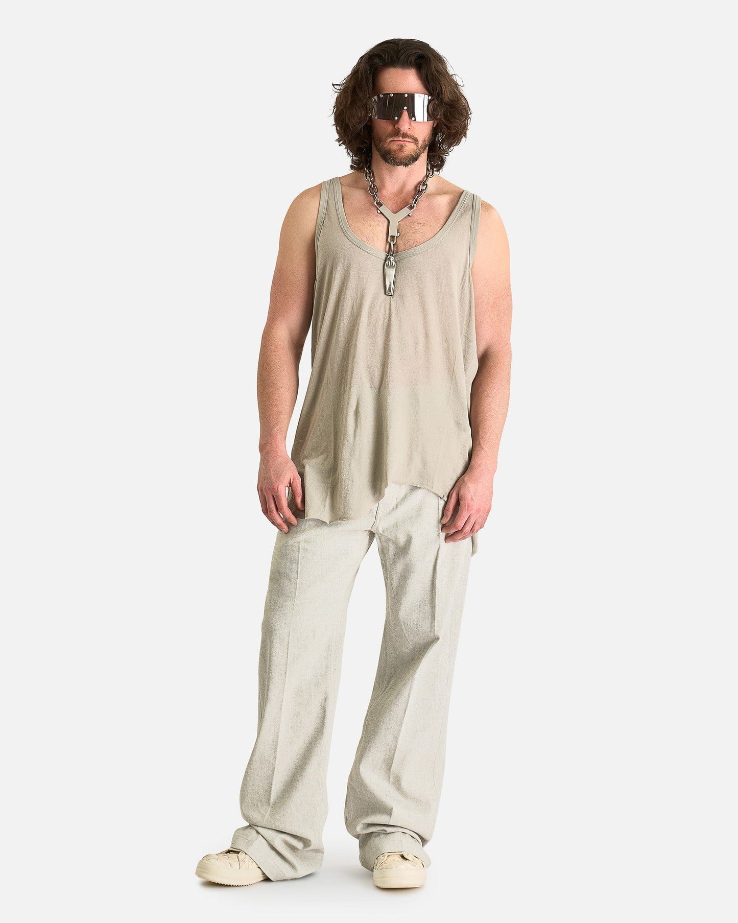 Rick Owens Men's Tops Fog Tank in Pearl
