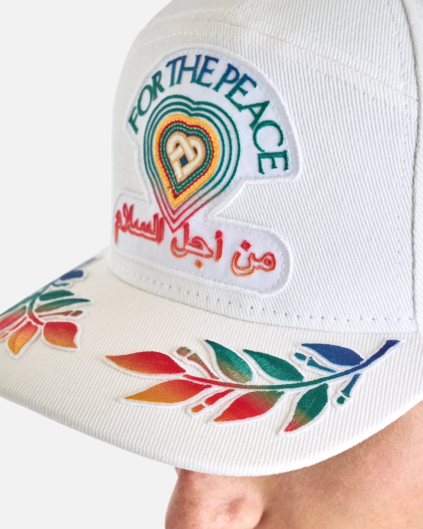 Casablanca Men's Hats O/S For The Peace Embroidered Cap in White