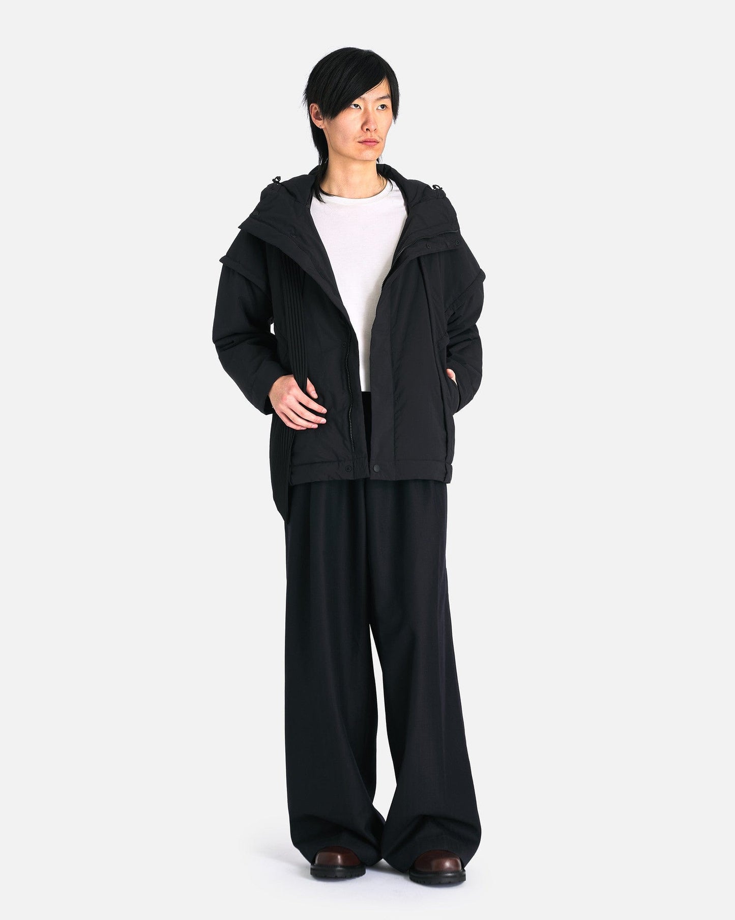 Homme Plissé Issey Miyake Men's Coat Frame Coat in Black