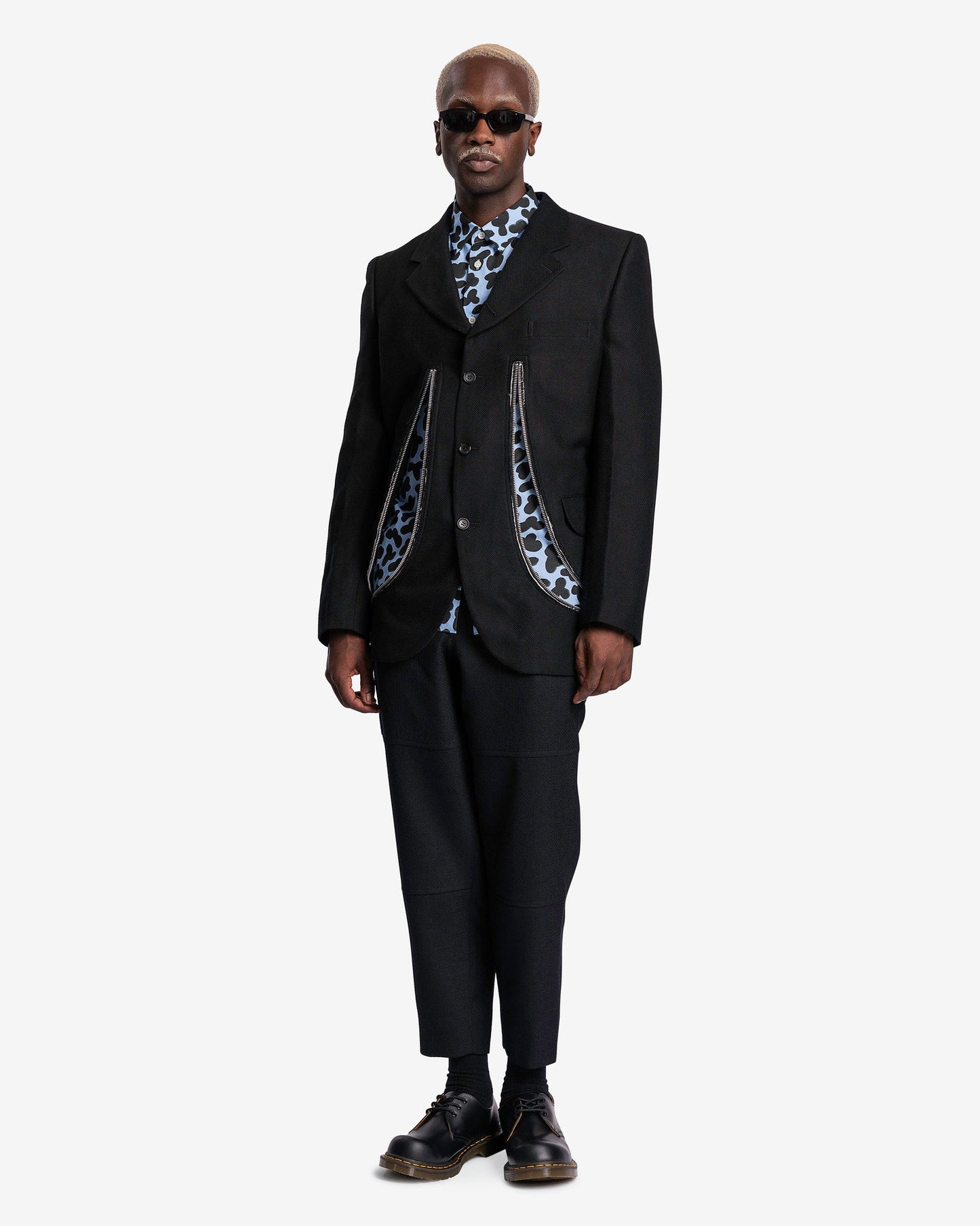 Comme des Garcons Homme Deux Men's Jackets Frayed Detail Blazer in Black