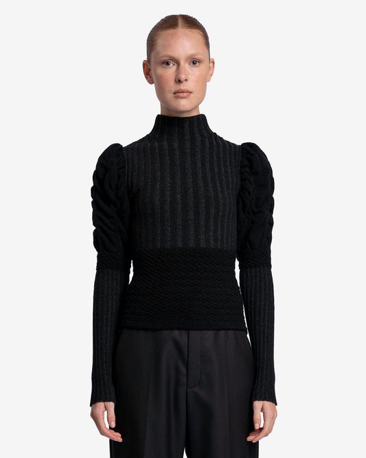 Paula Canovas Del Vas Women Tops Frosting Knit Top in Black/Charcoal