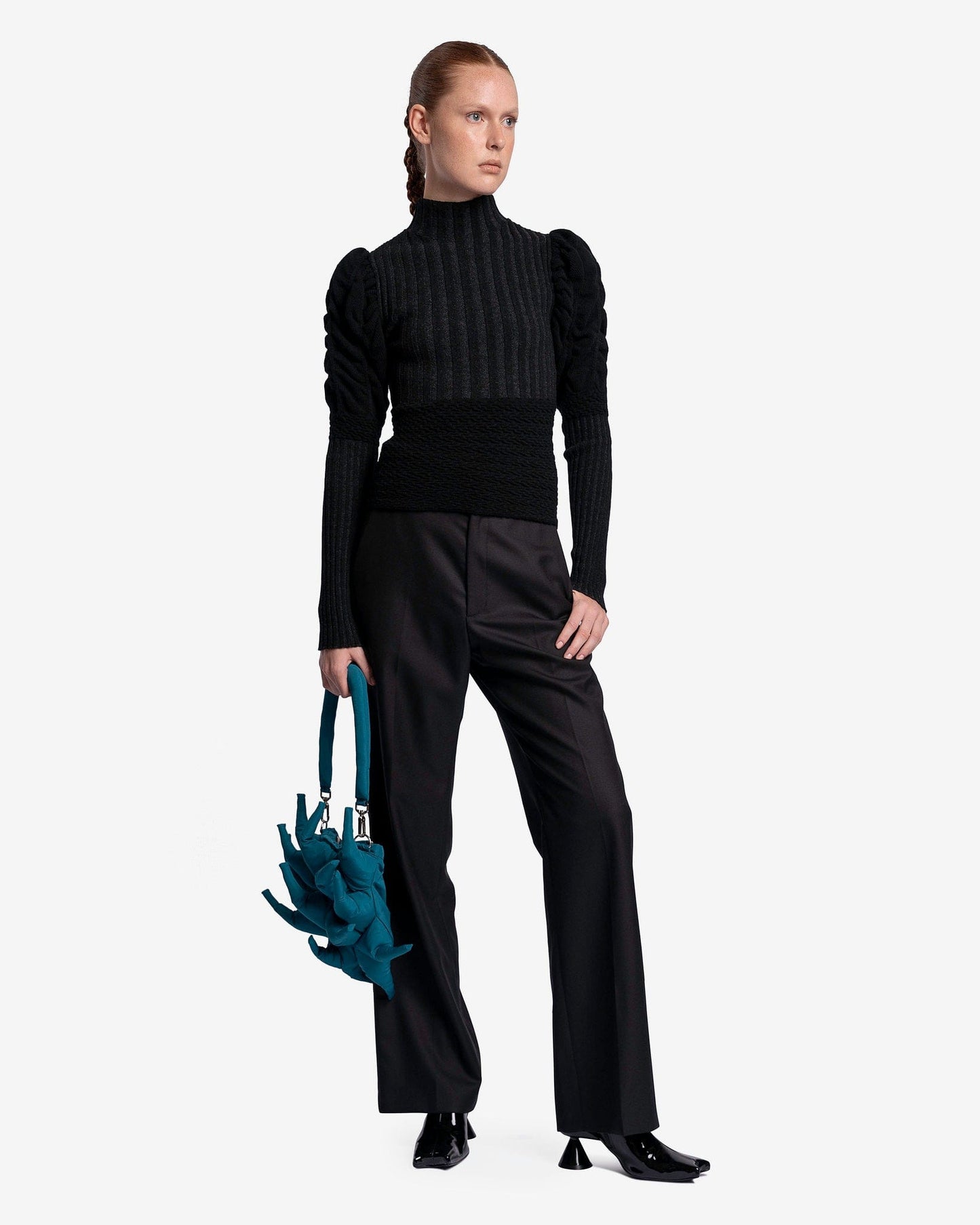 Paula Canovas Del Vas Women Tops Frosting Knit Top in Black/Charcoal