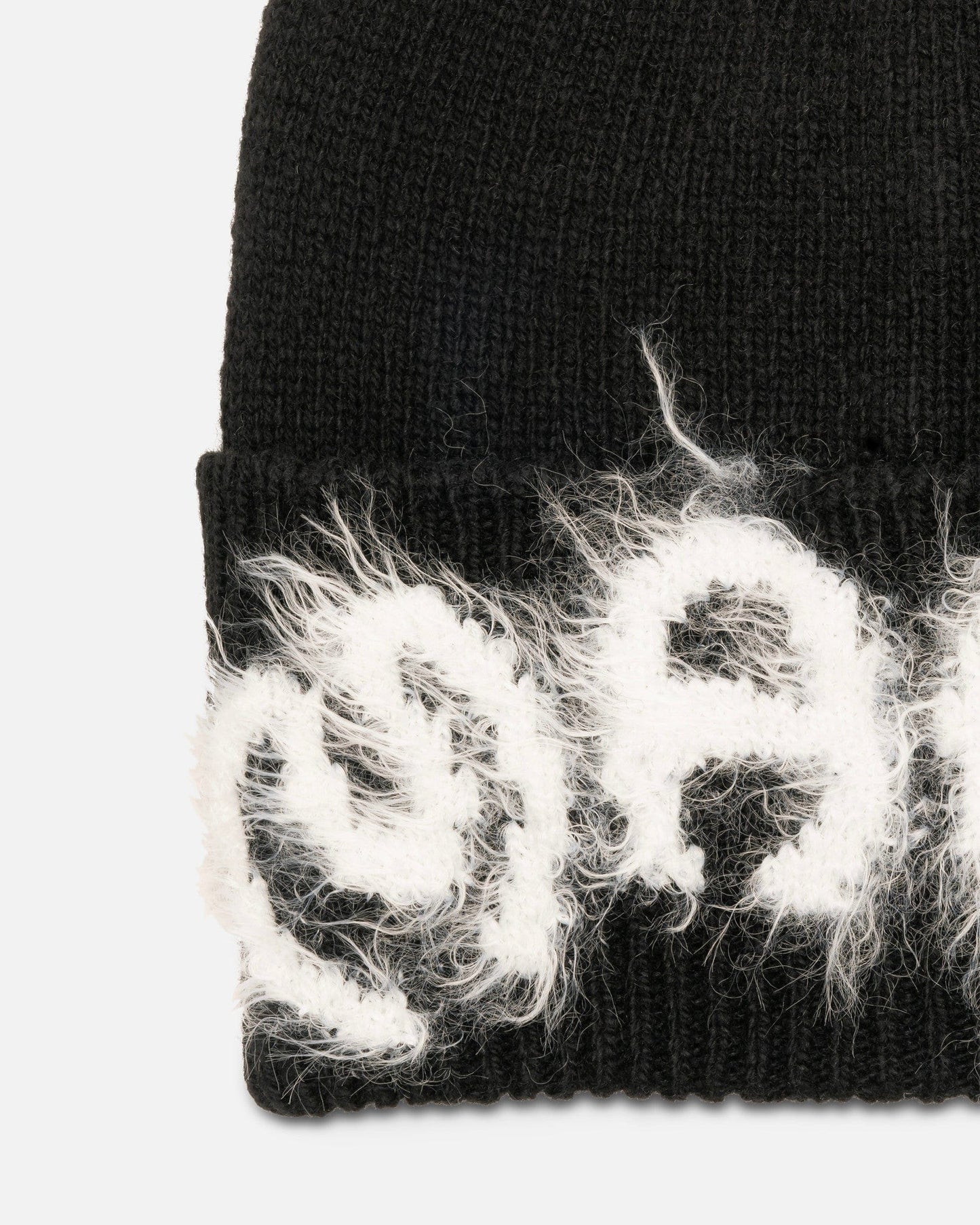 Marni Men's Hats Fuzzy Logo Beanie in Black