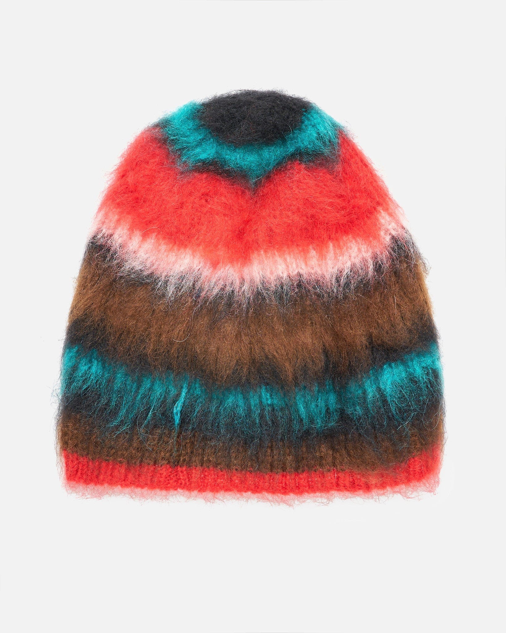 Fuzzy Stoner Beanie in Red/Brown – SVRN
